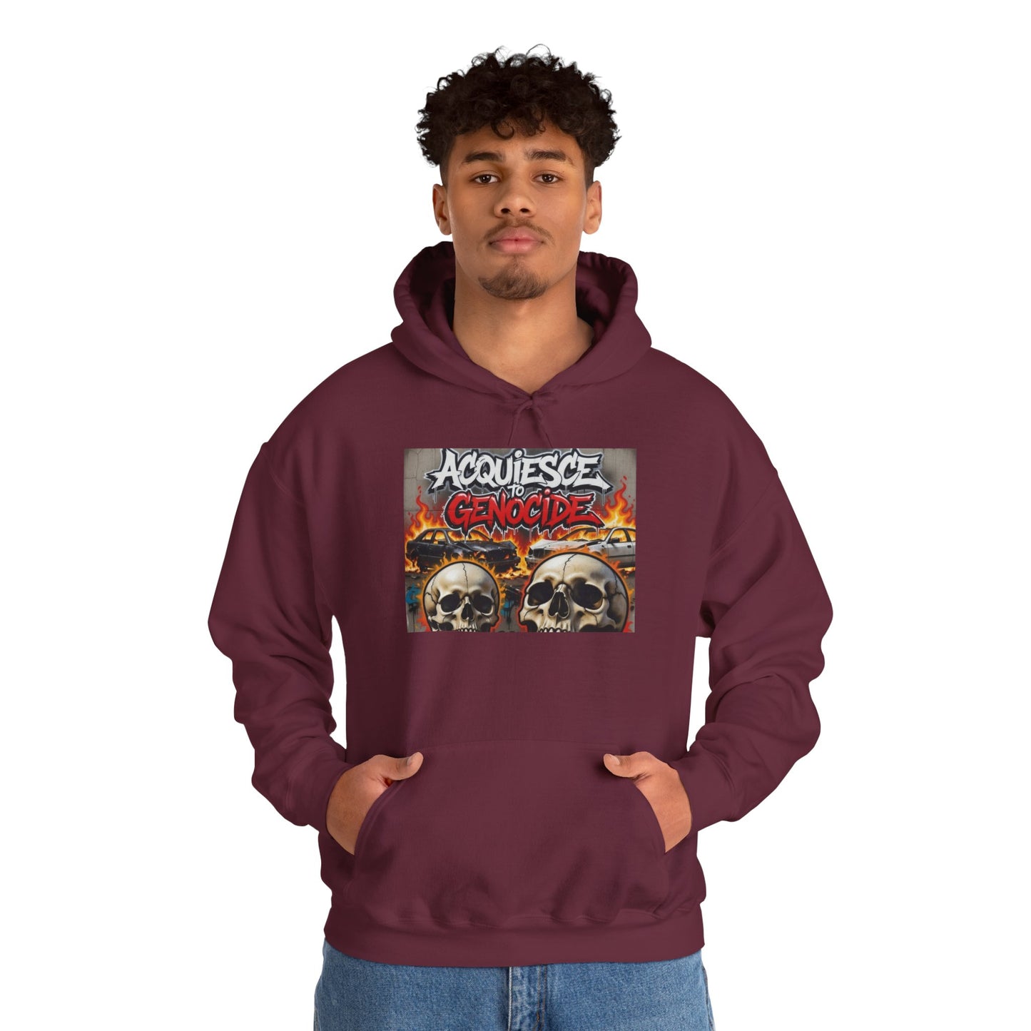 Stay Illegal Graffiti Hoodie - Acquiesce To Genocide