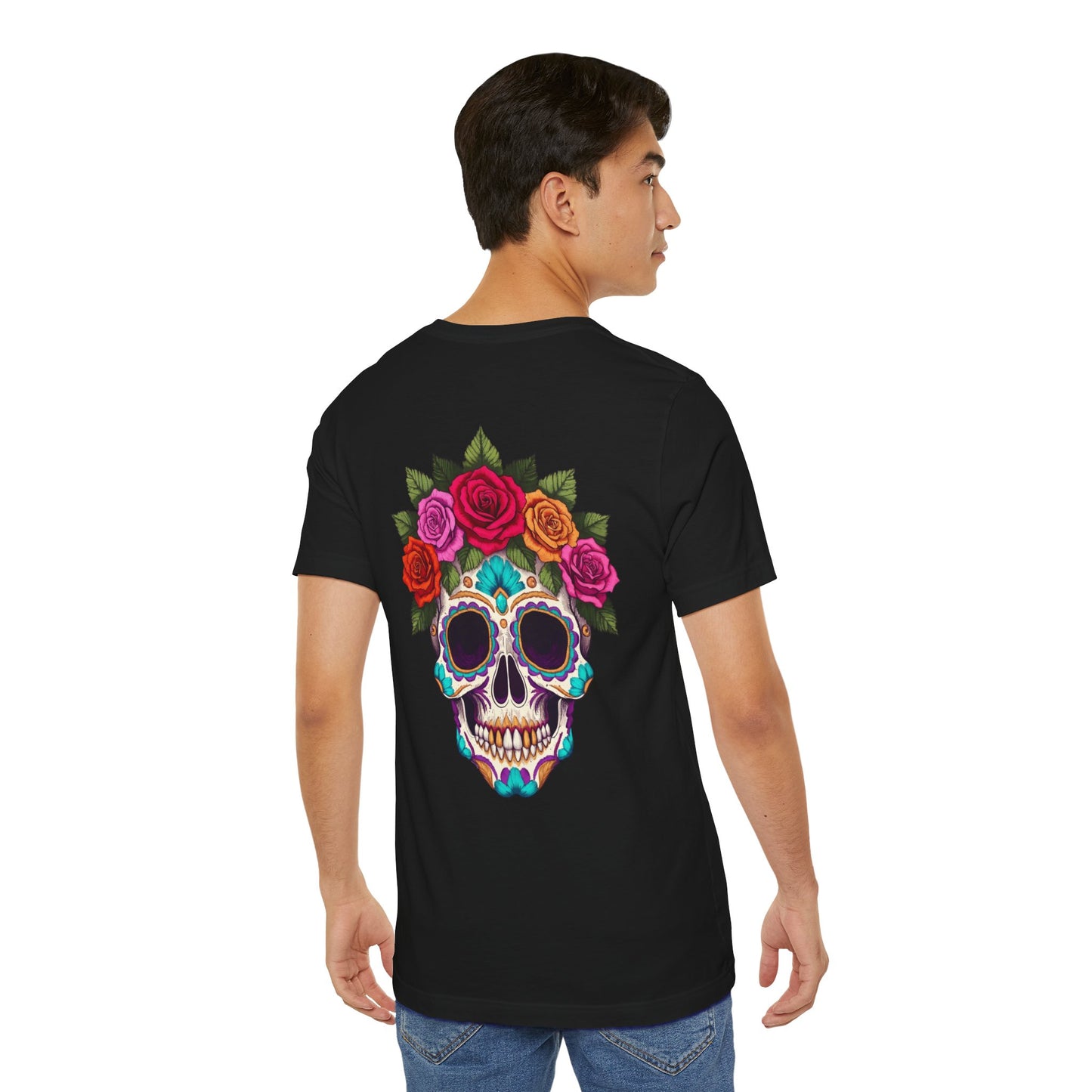 Black Colletion T‑Shirt — Mexican Rose Skull