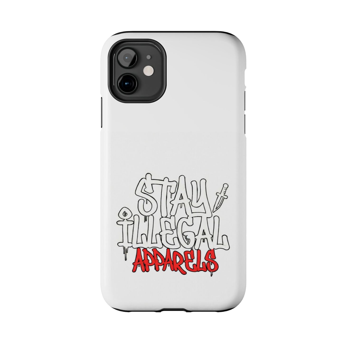 Coque de téléphone Stay Illegal - Blanc/Rouge robuste