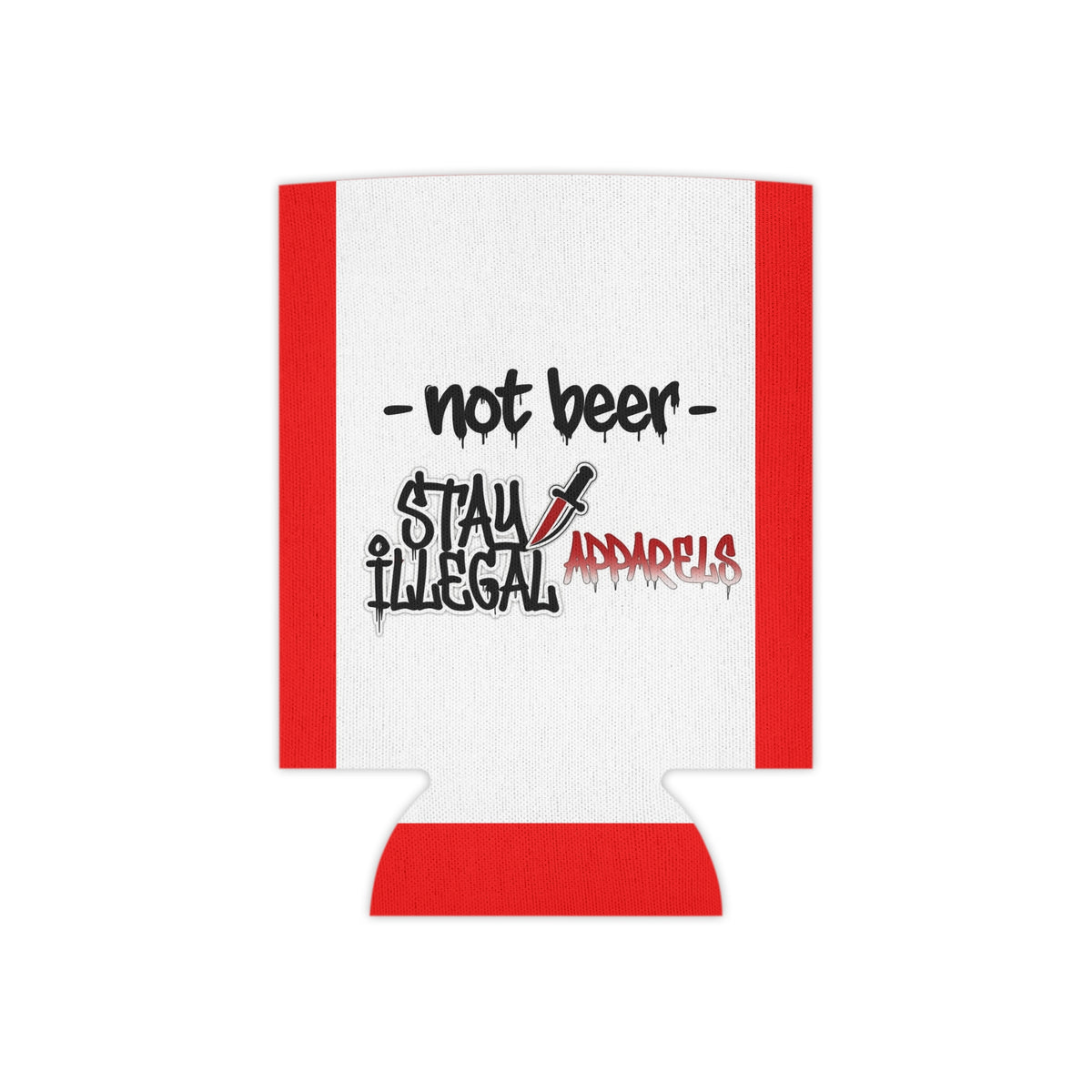Illegal Can Cooler — “My Beer" Red Accent Beer Cooler