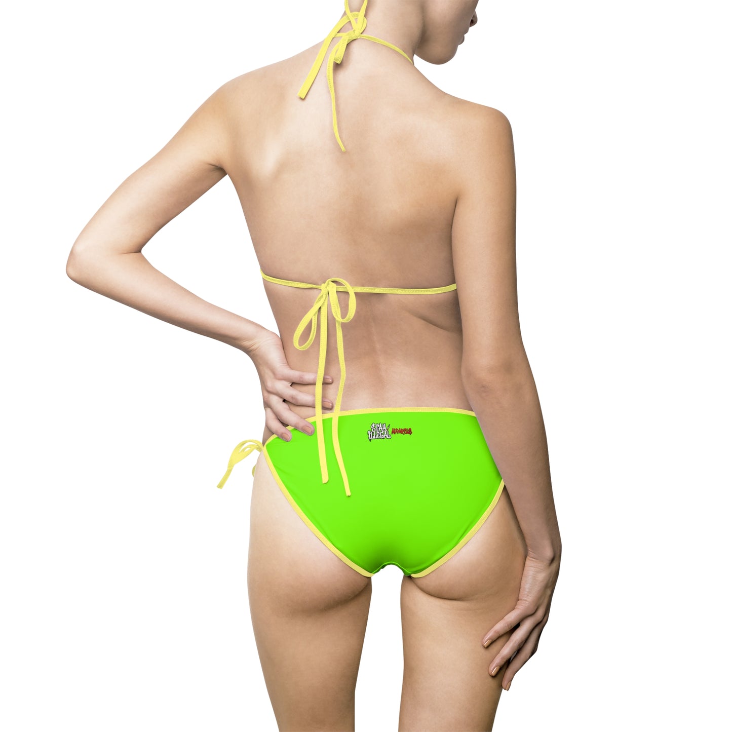 Stay Illegal Women's Colour Trim -Lime Triangle Bikini