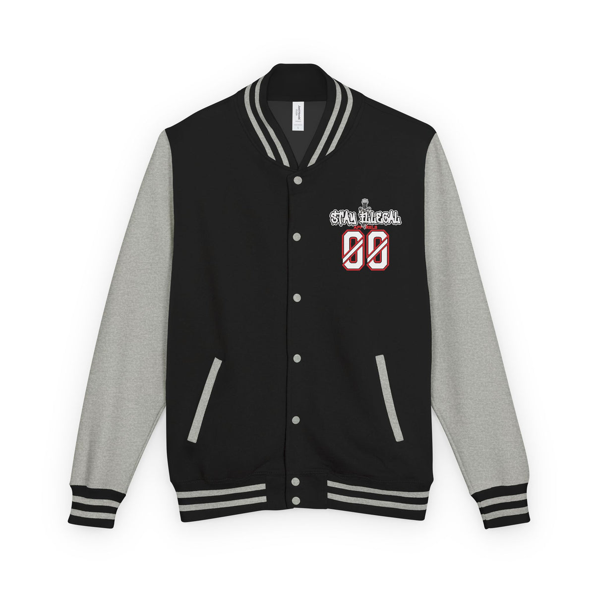 Stay Illegal Varsity Bomber Jacket - Calm Like a Bomb 00 (Plain-Sleeve)