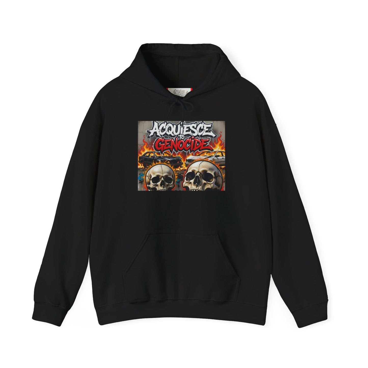 Stay Illegal Graffiti Hoodie - Acquiesce To Genocide