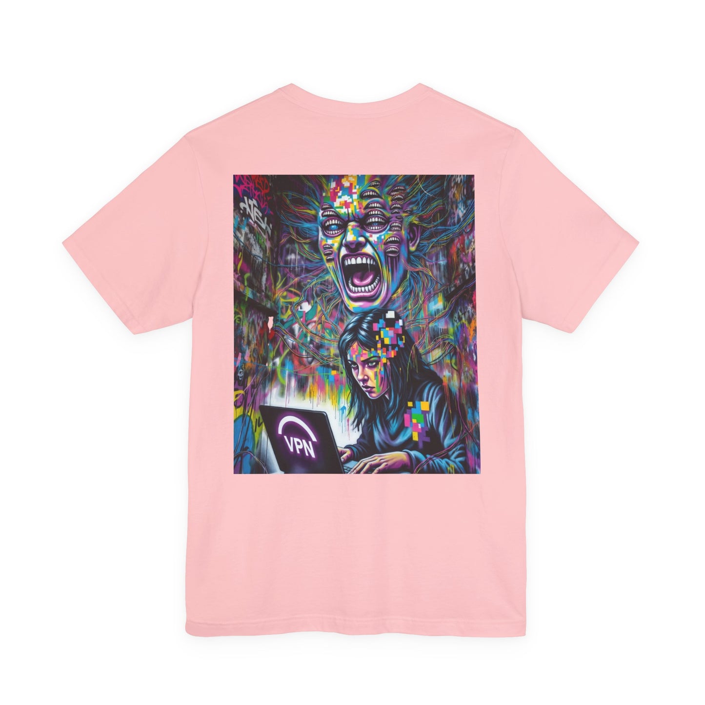 Back Print T‑Shirt —HACKER GIRL/ SIGNAL DROP VPN