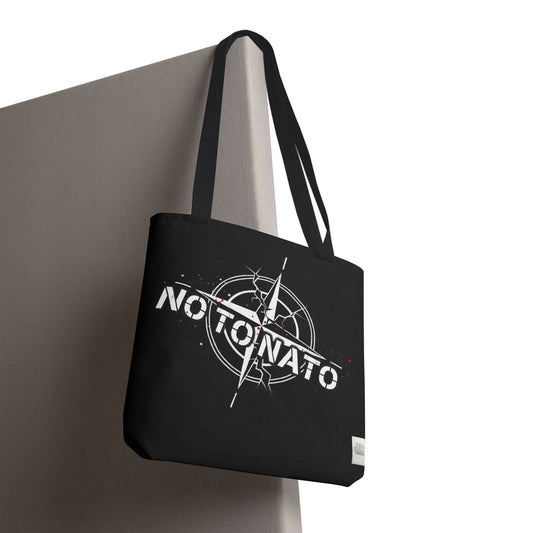 NO TO NATO Black Tote Bag — Anti-NATO English/Russian