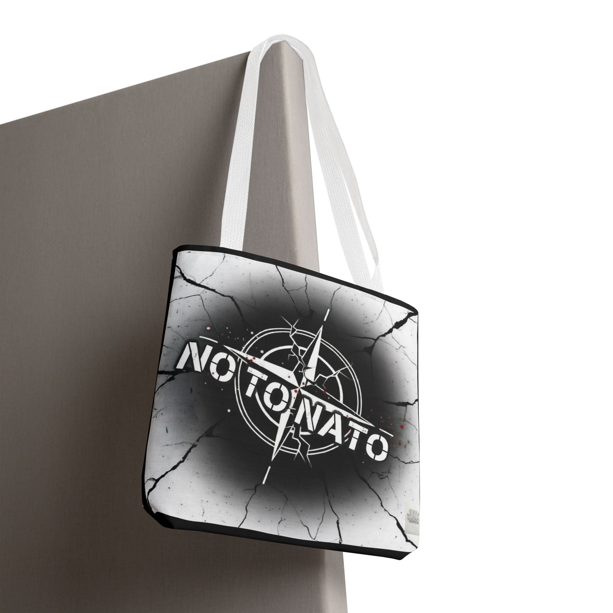 NO TO NATO Black Tote Bag — Anti-NATO English/Russian