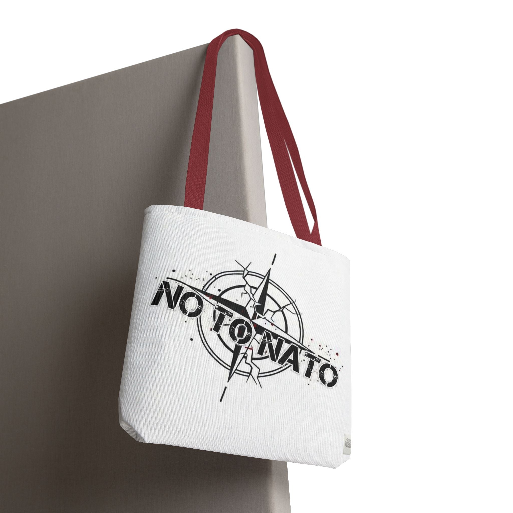 NO TO NATO White Tote Bag — Anti-NATO English/Russian