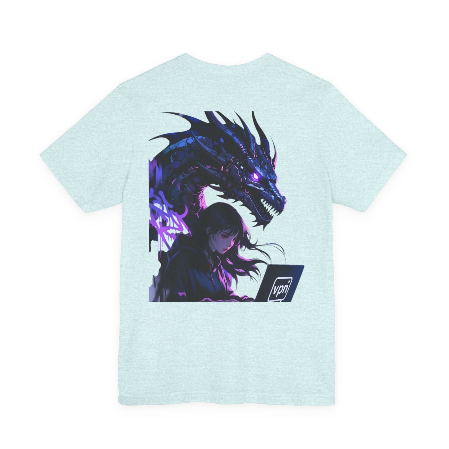Back Print T‑Shirt — HACKER GIRL/DRAGON TEETH VPN