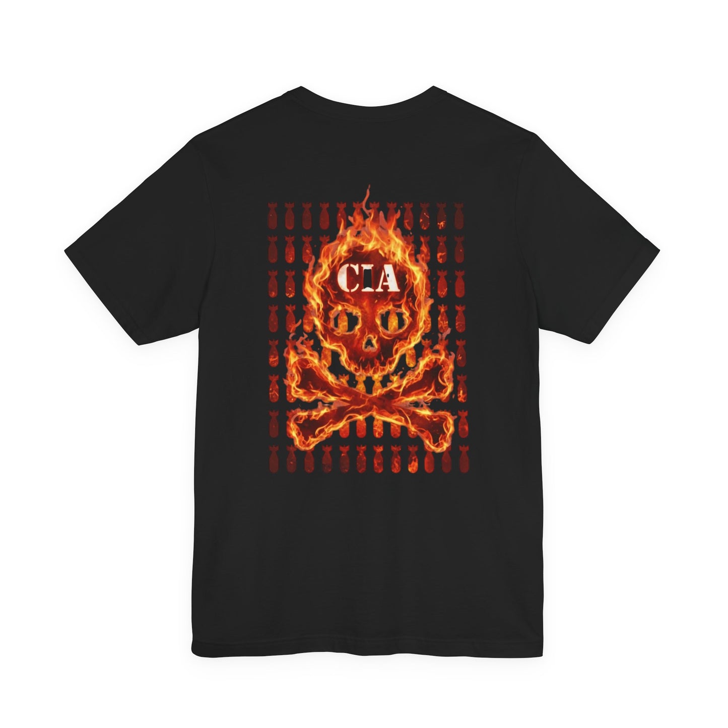 Black Colletion T‑Shirt — FLAMING CIA SKULL