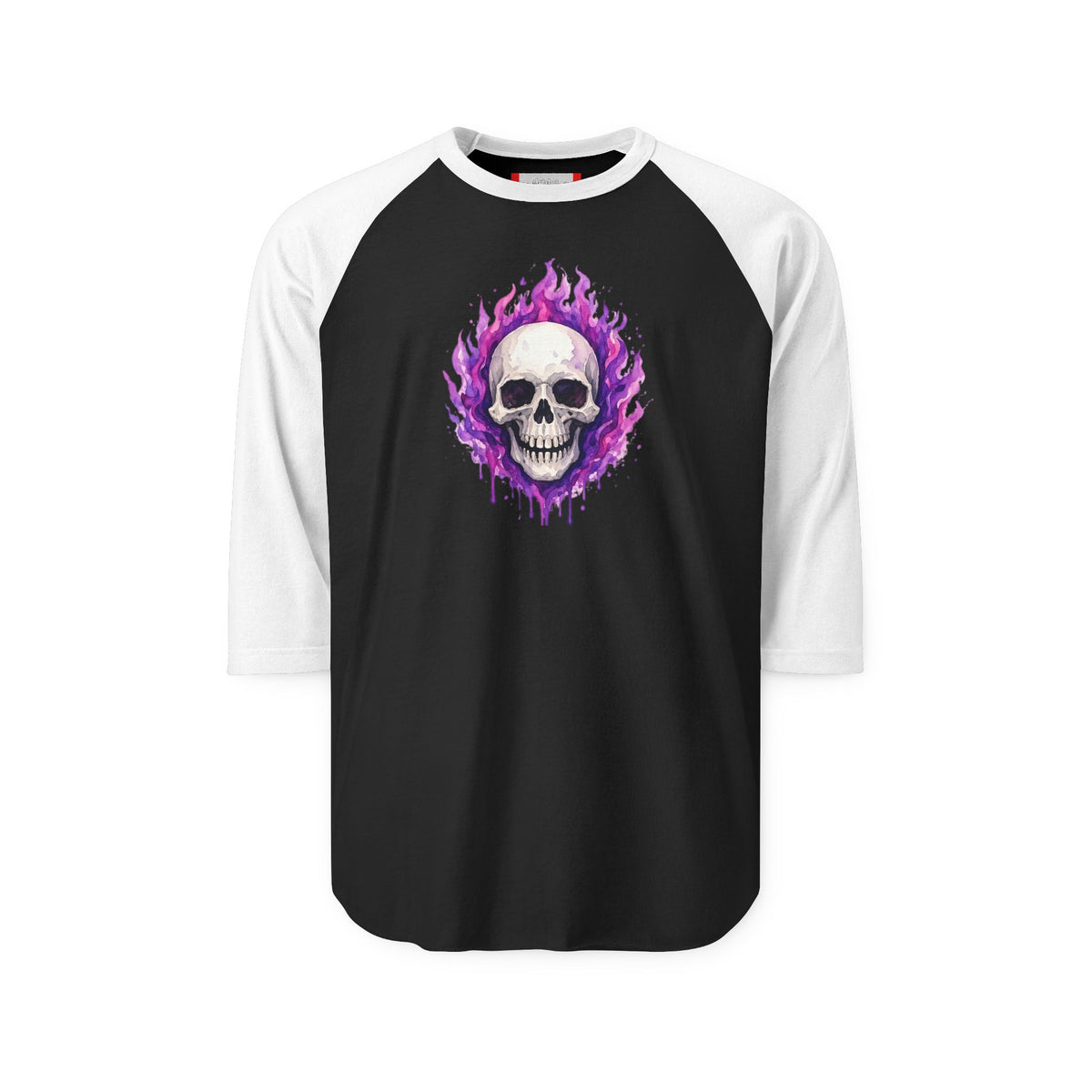 Stay Illegal Raglan 3/4 Sleeve T-Shirt — Purple Skull