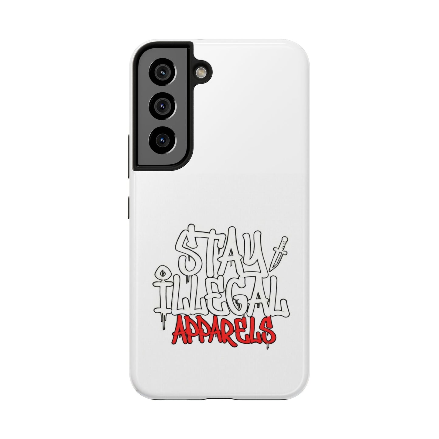 Coque de téléphone Stay Illegal - Blanc/Rouge robuste