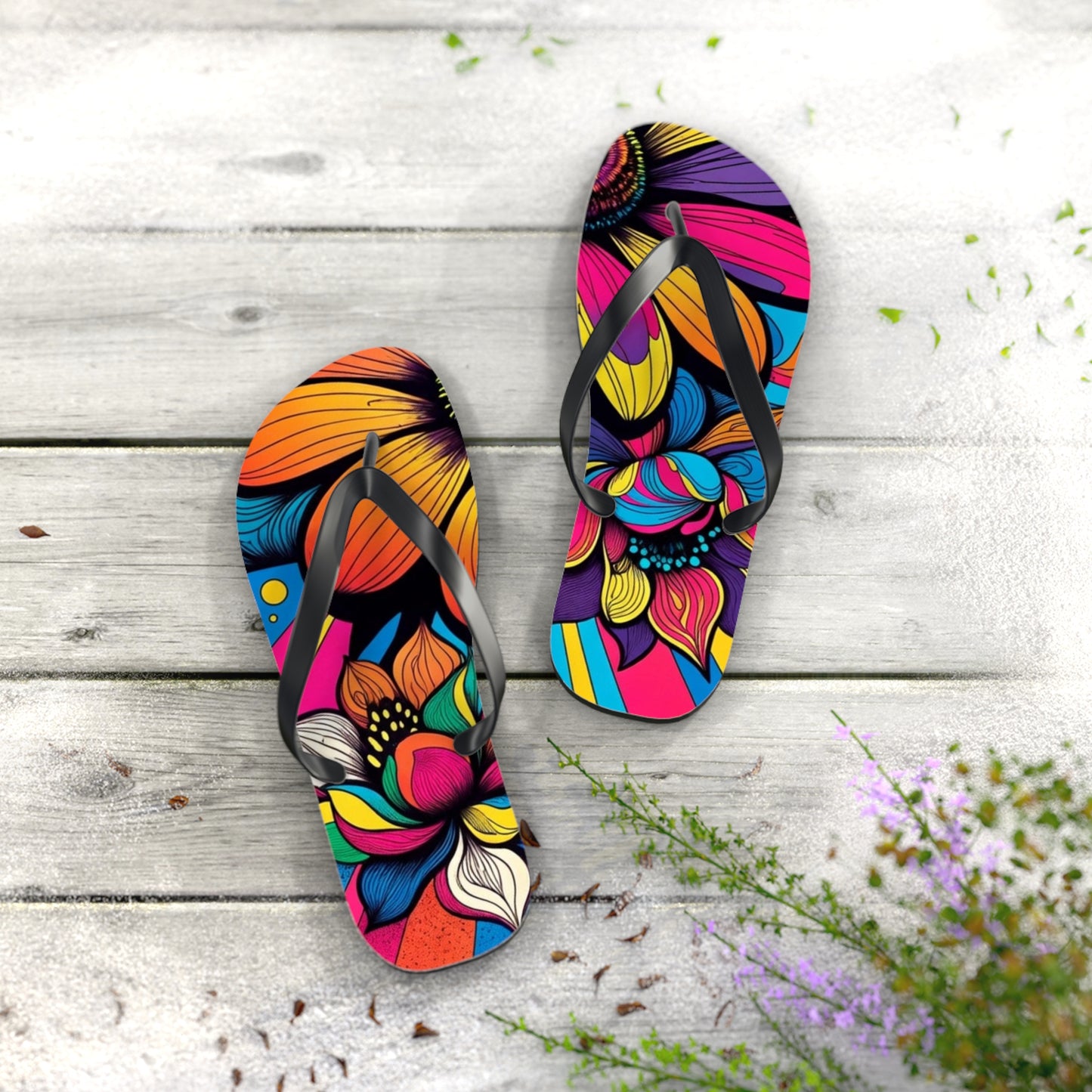 Flower Flip Flops – Retro Vibe