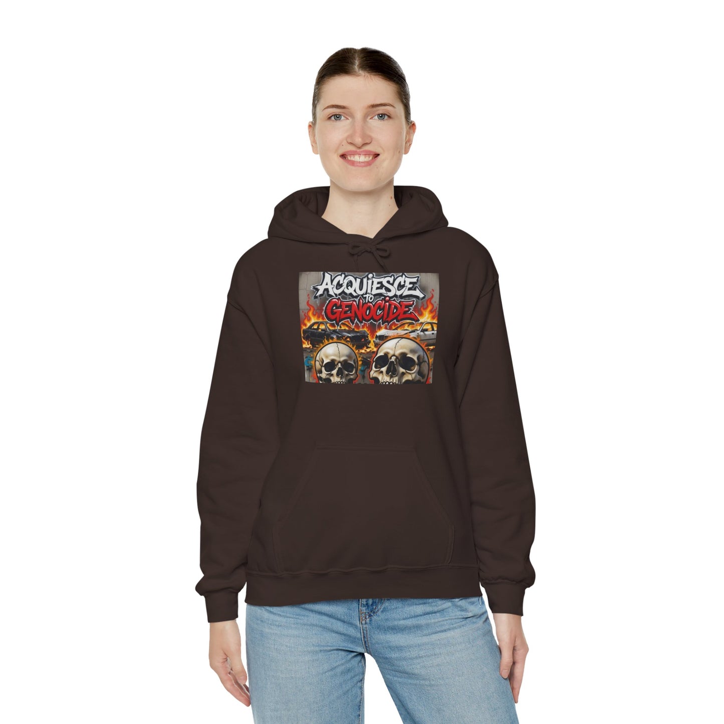 Stay Illegal Graffiti Hoodie - Acquiesce To Genocide