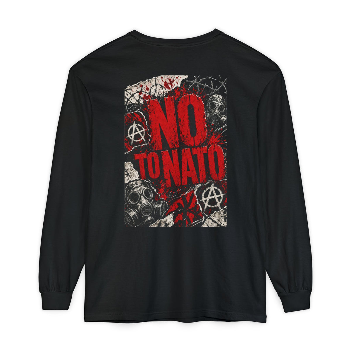 Protest Long Sleeve T‑Shirt — No To NATO Anarchist