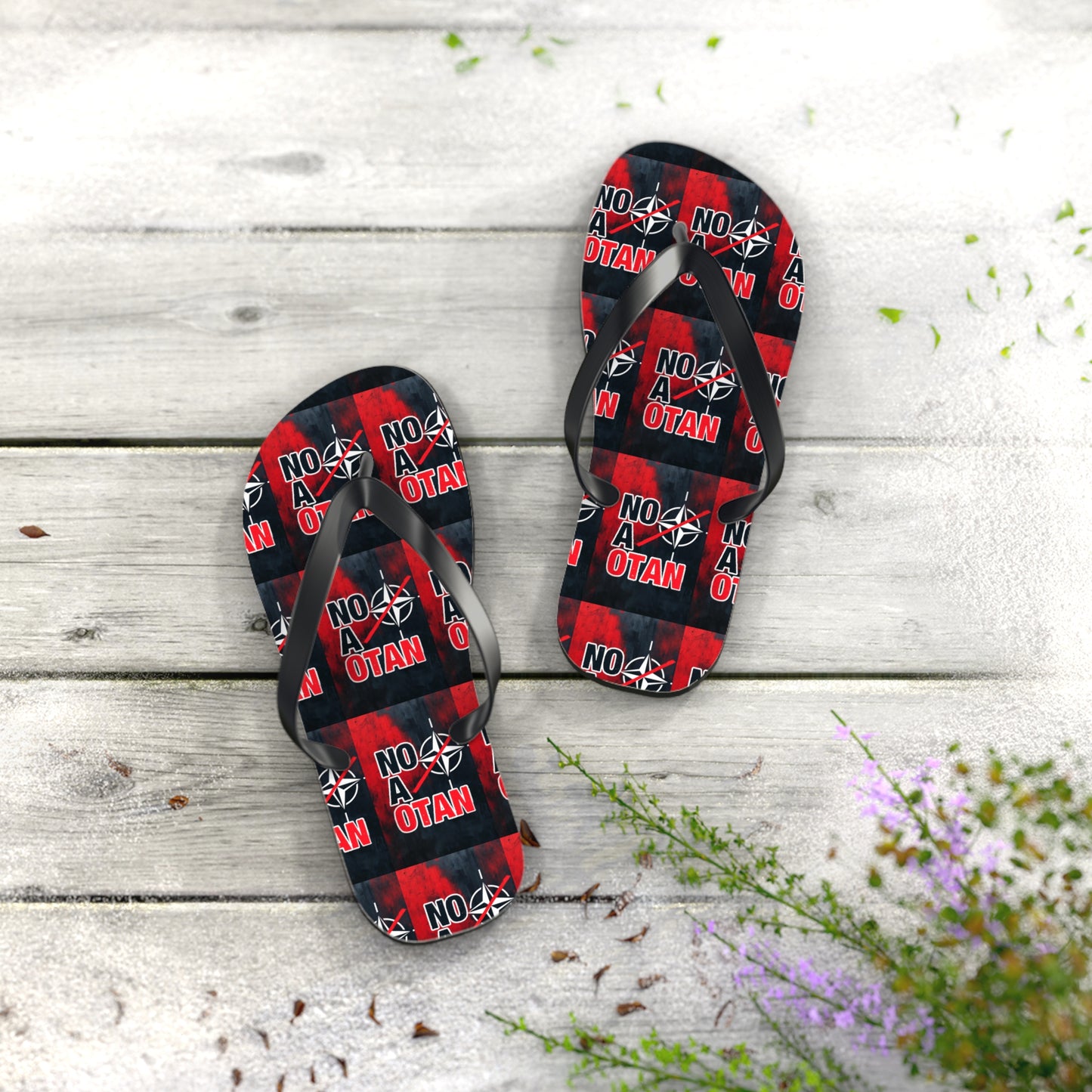 NO A OTAN Flip Flops – Red Protest