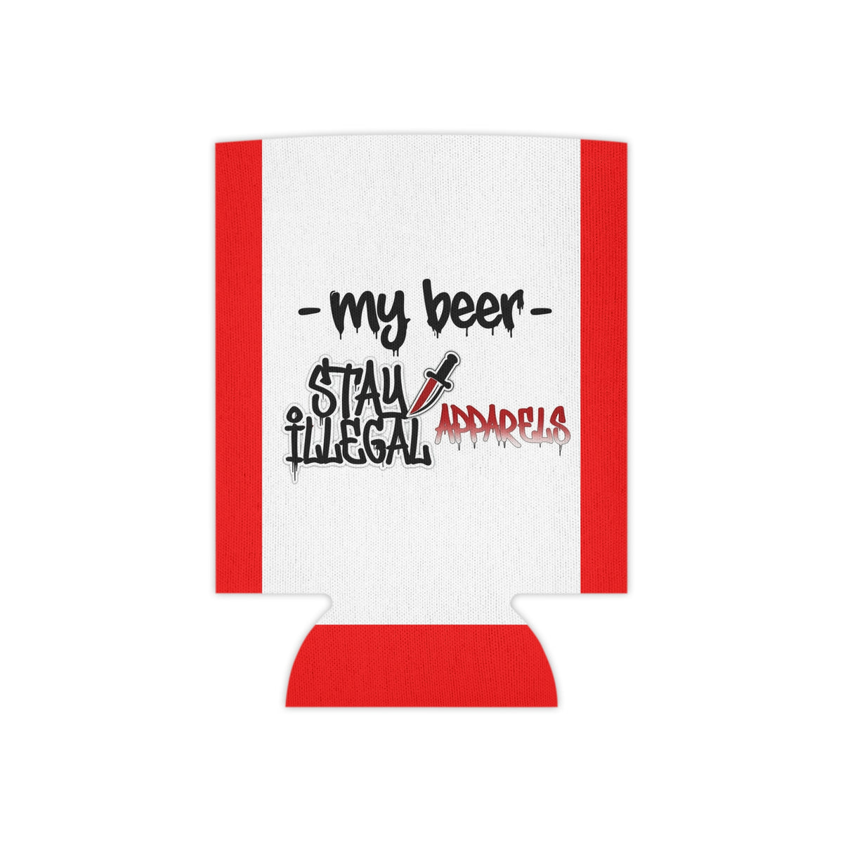 Illegal Can Cooler — “Not Beer" Red Accent Beer Cooler