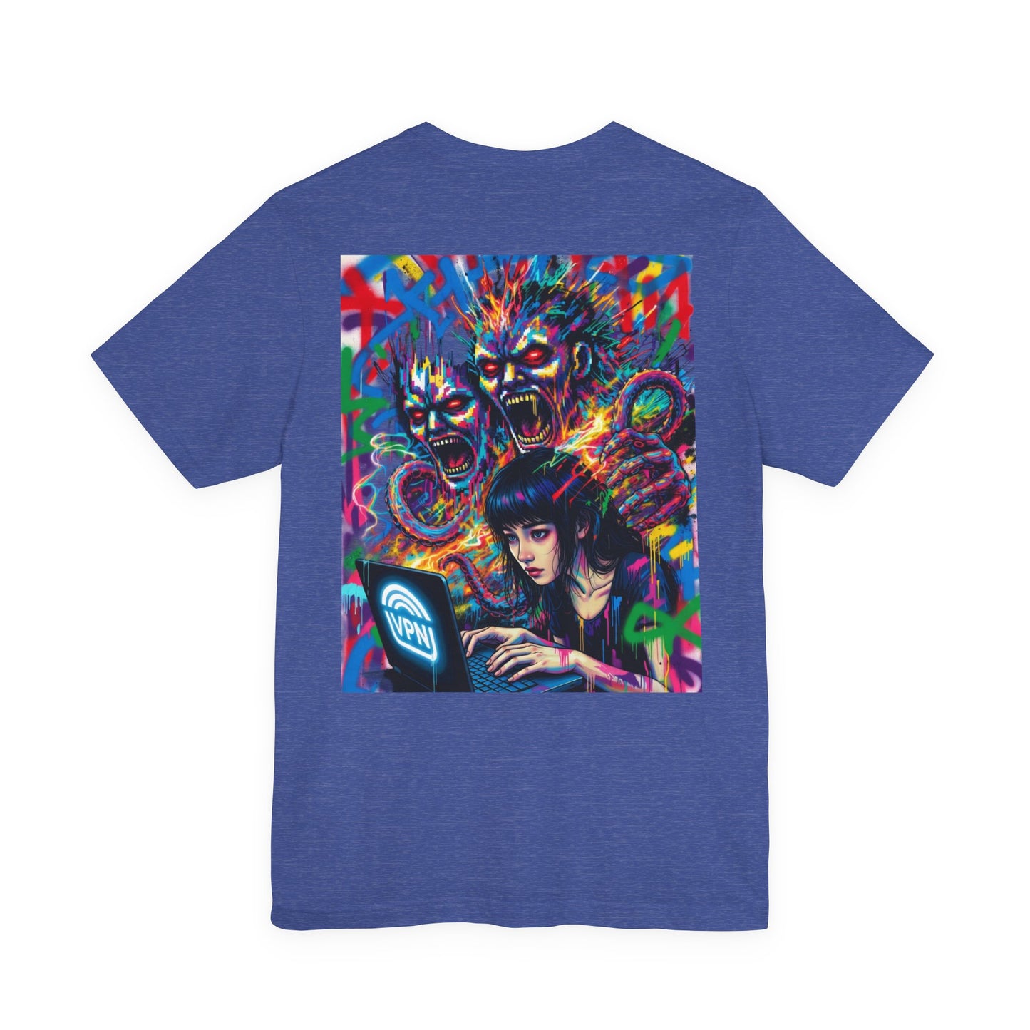 Print T‑Shirt — HACKER GIRL/DIGITAL SCREAM VPN
