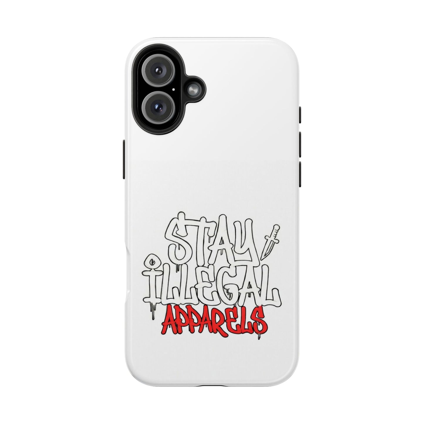 Coque de téléphone Stay Illegal - Blanc/Rouge robuste
