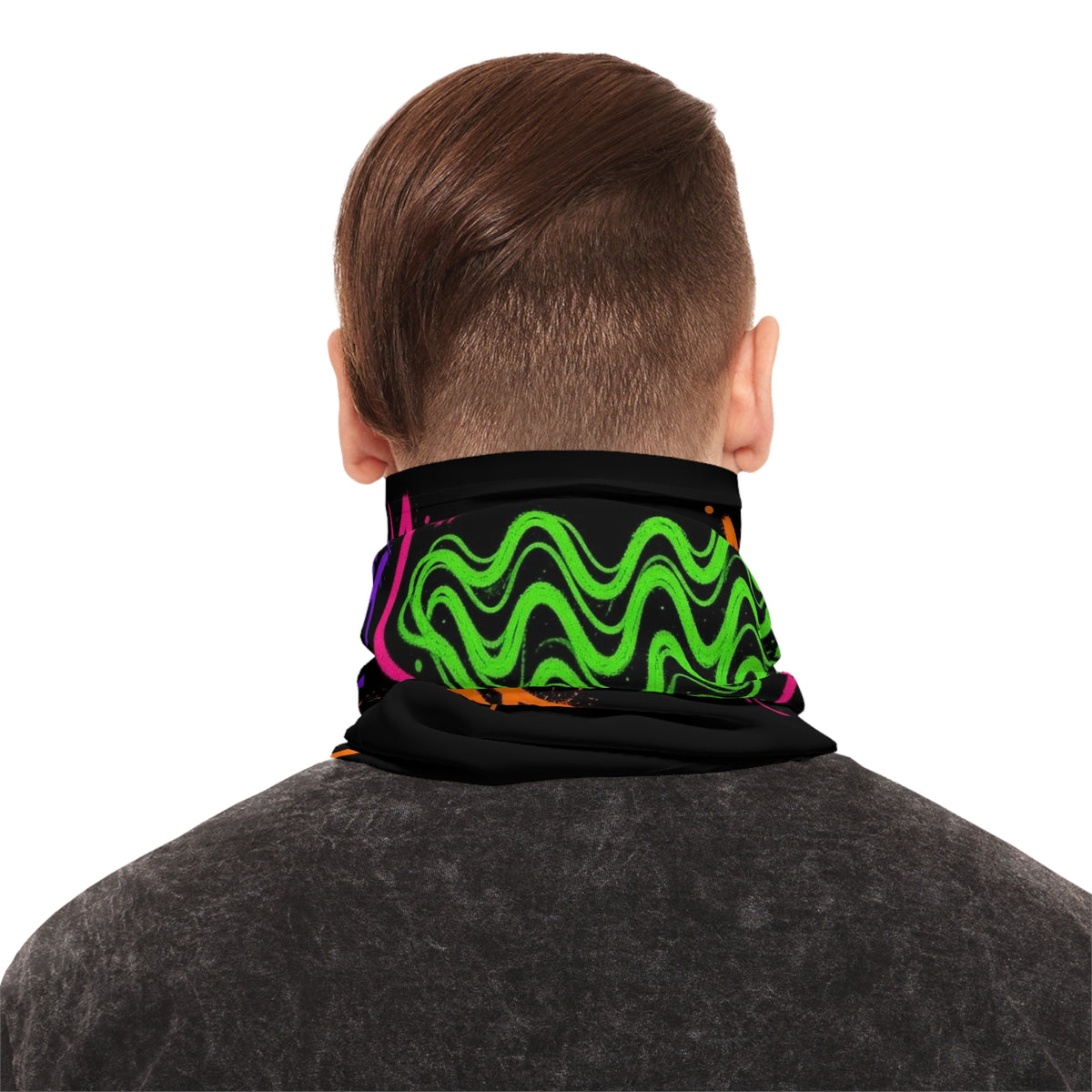 Lightweight Graffiti Neck Gaiter - Neon Face 6