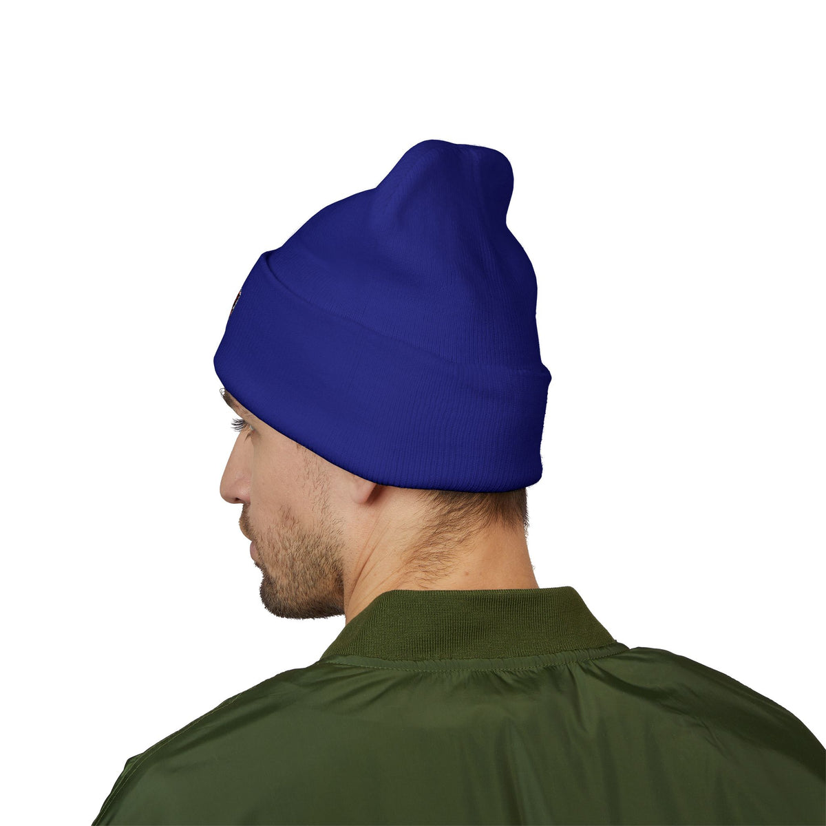 Embroidered Daruma Cuffed Beanie — Stop The Genocide Beenie Hat