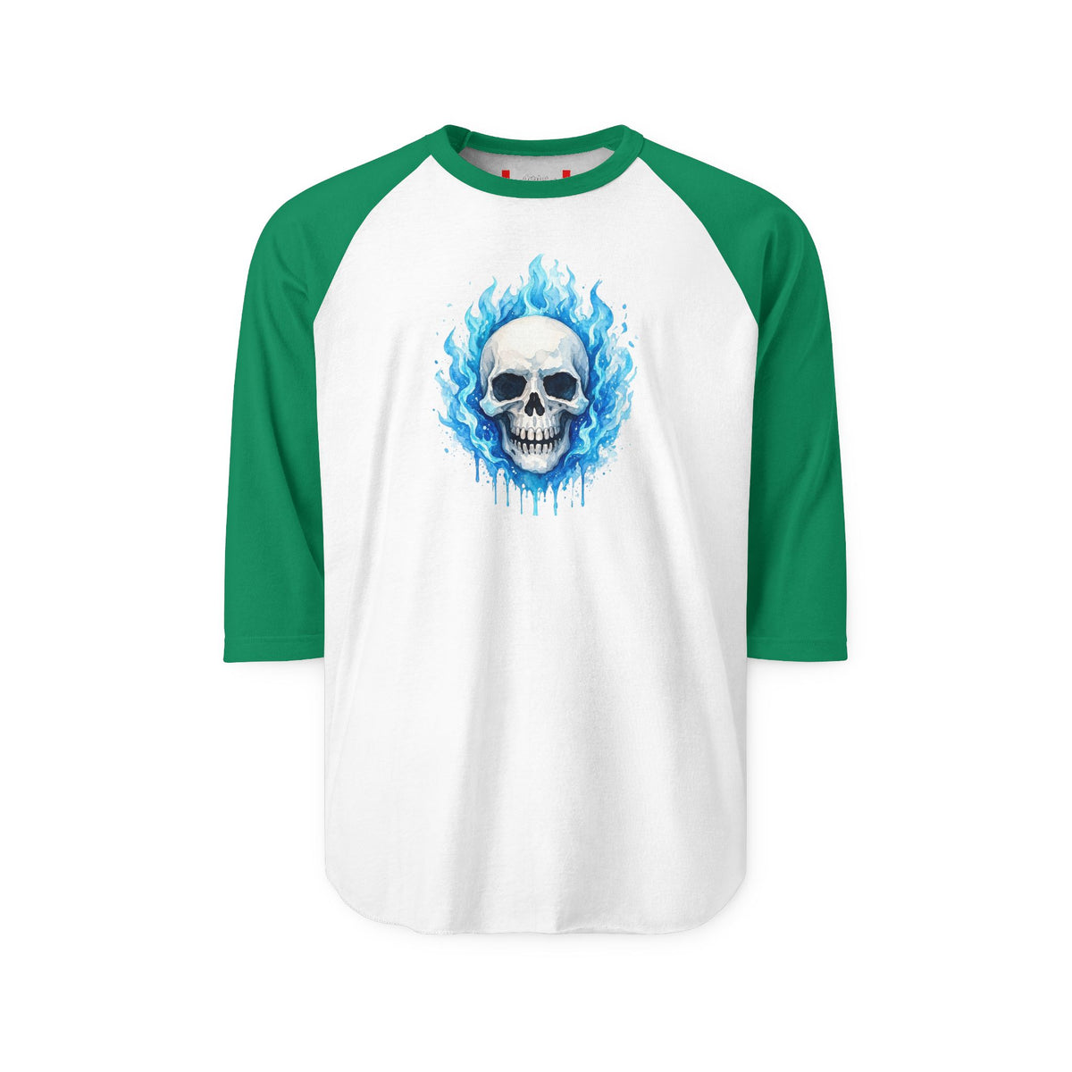 Stay Illegal Raglan 3/4 Sleeve T-Shirt — Blue Skull
