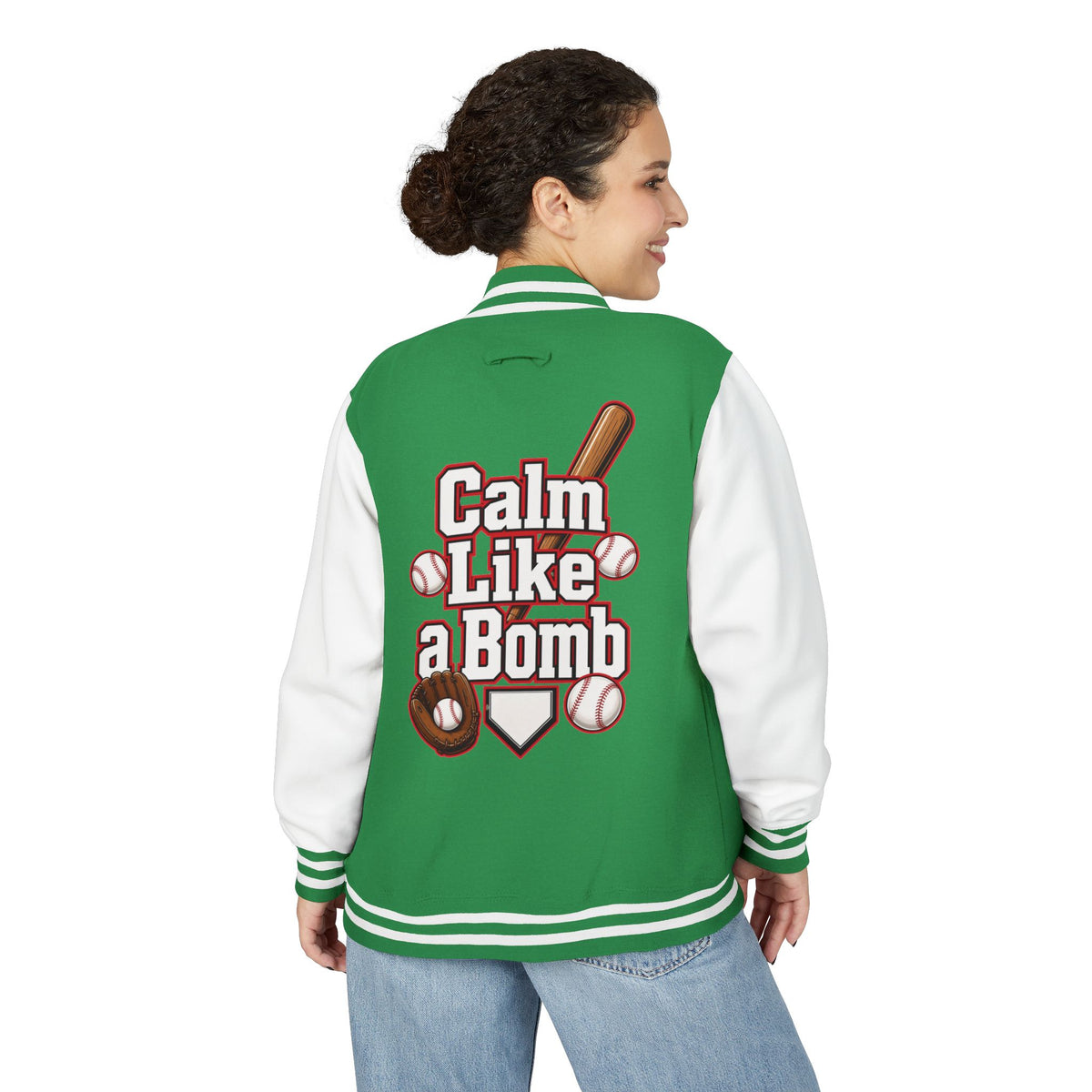 Stay Illegal Varsity Bomber Jacket - Calm Like a Bomb 00 (Plain-Sleeve)