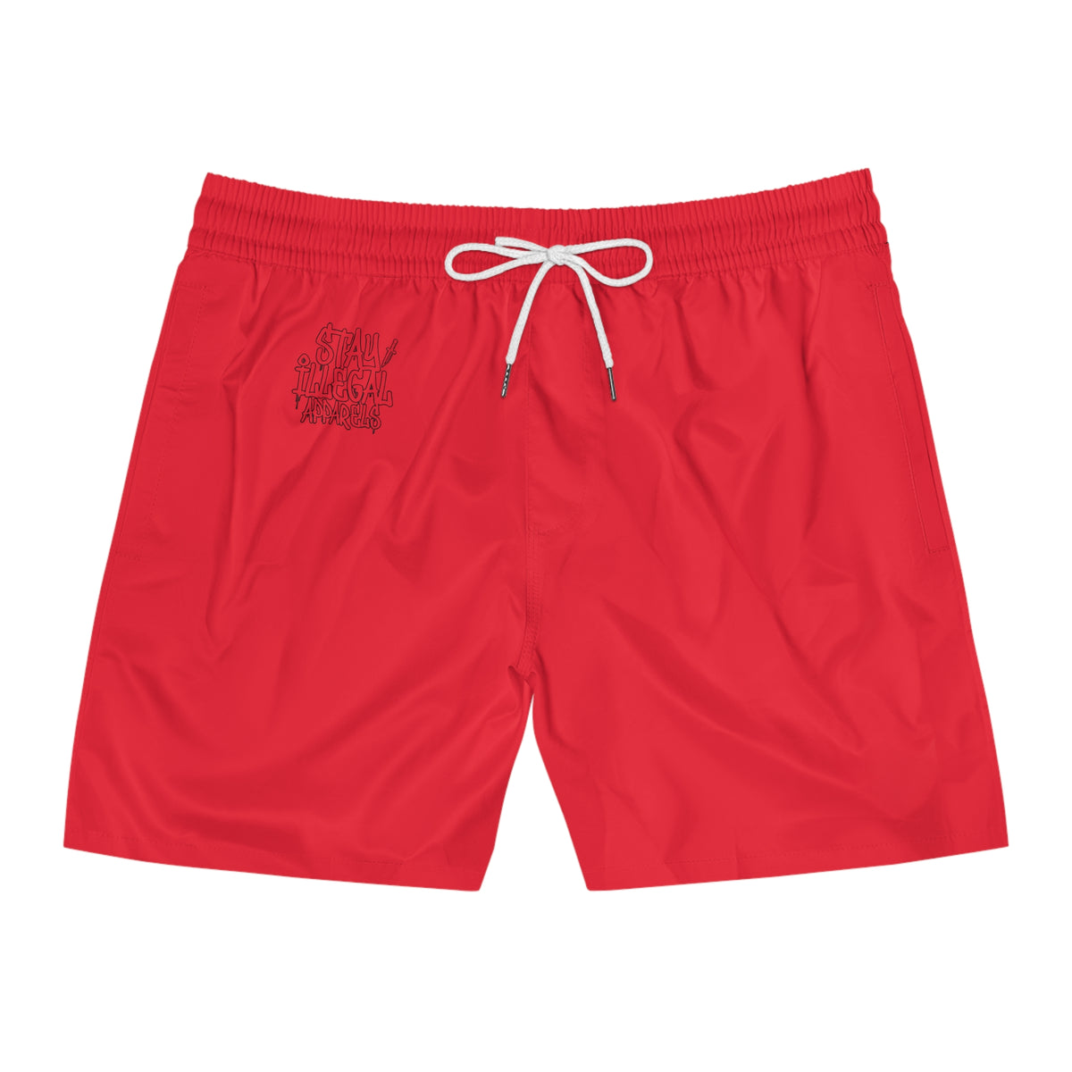 Plain Insignia - Stay Illegal Men's Red Swim Shorts
