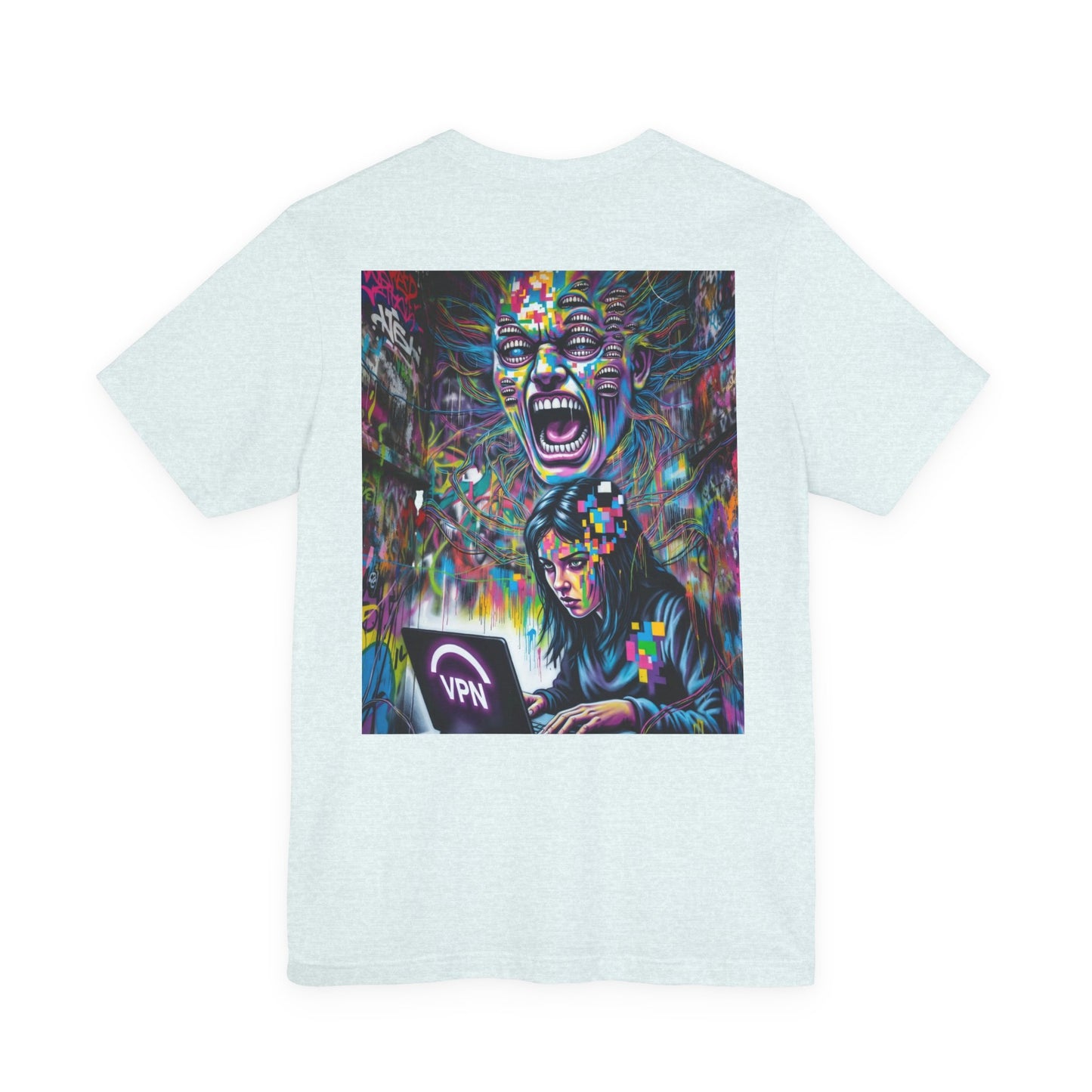 Back Print T‑Shirt —HACKER GIRL/ SIGNAL DROP VPN