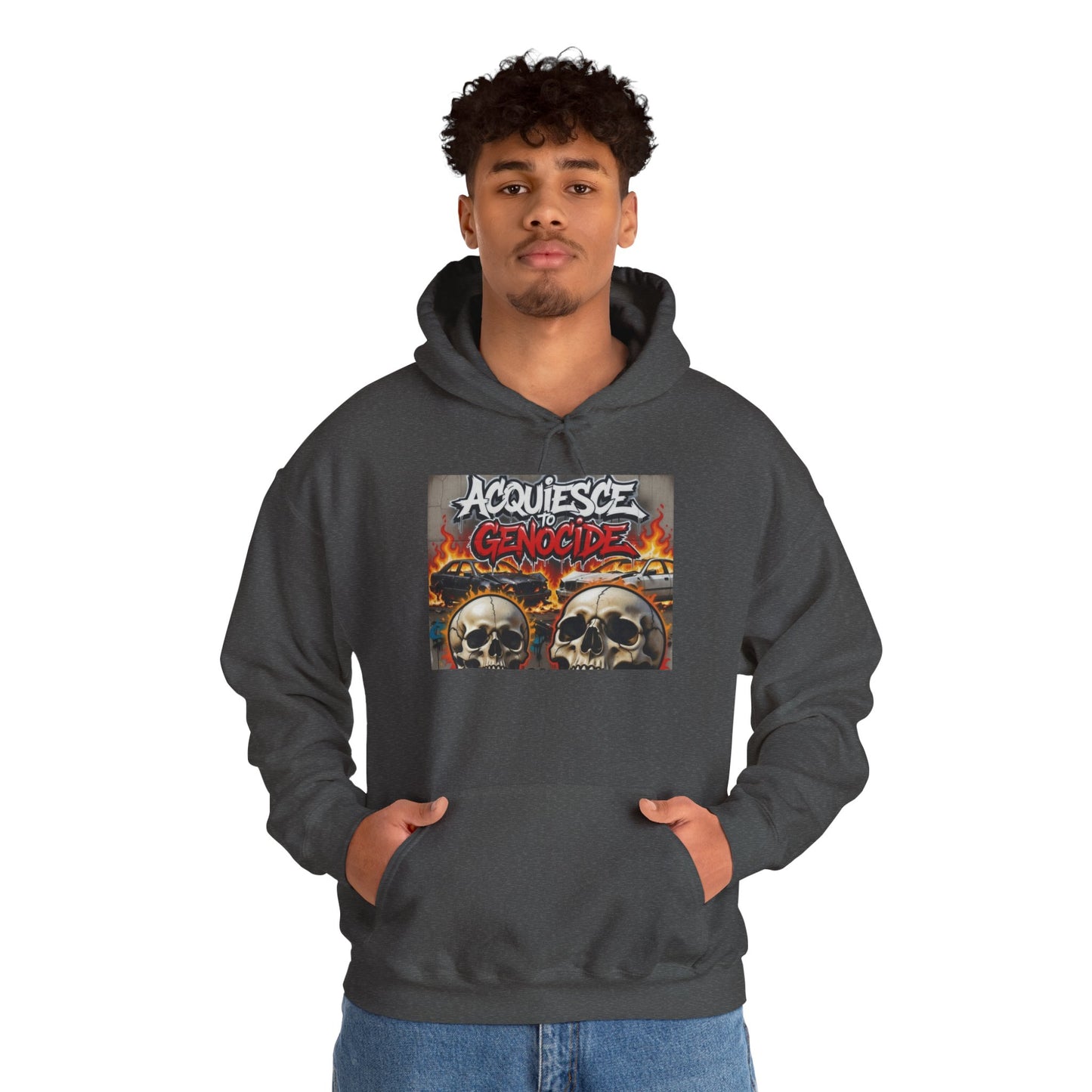 Stay Illegal Graffiti Hoodie - Acquiesce To Genocide