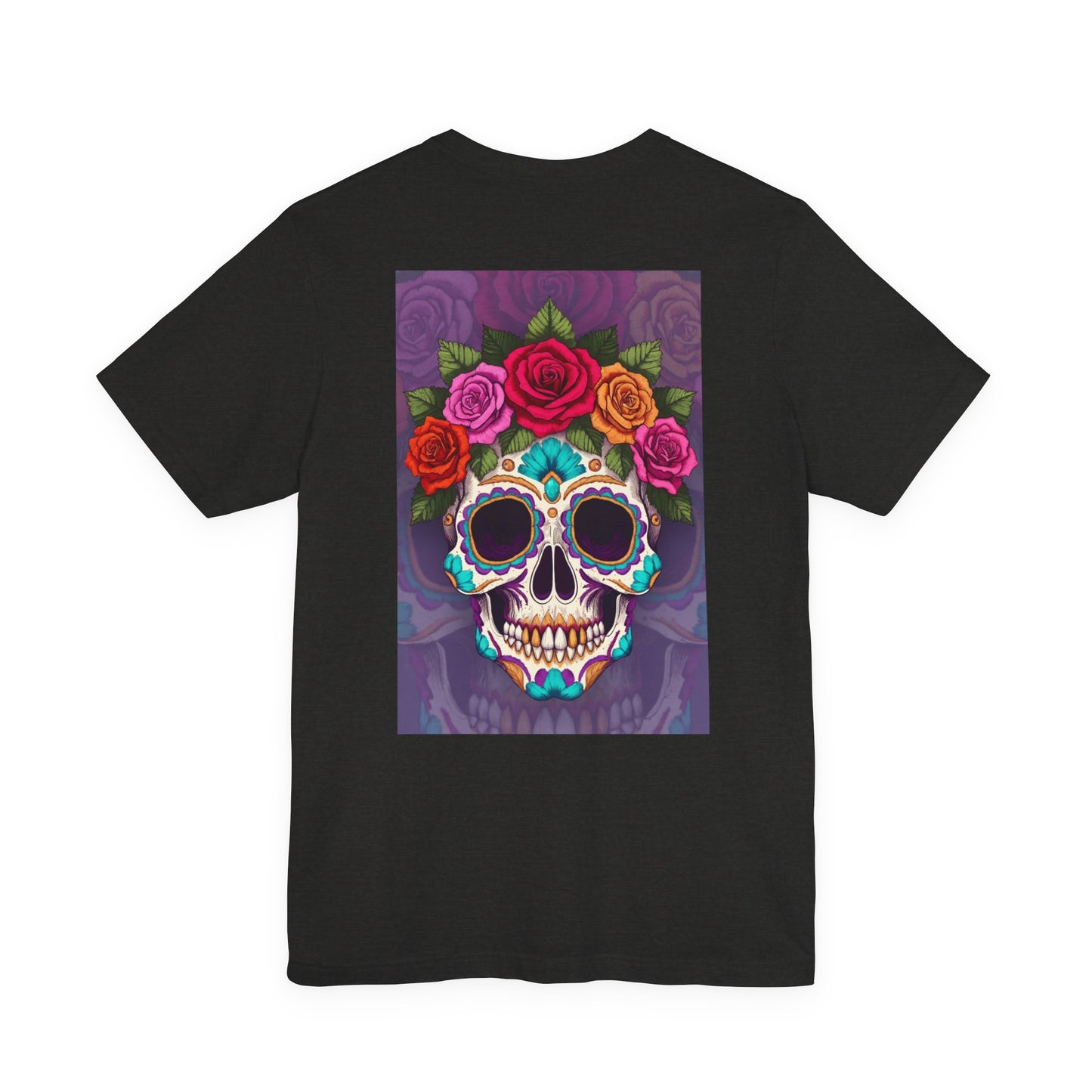 Black Colletion T‑Shirt — Mexican Rose Skull