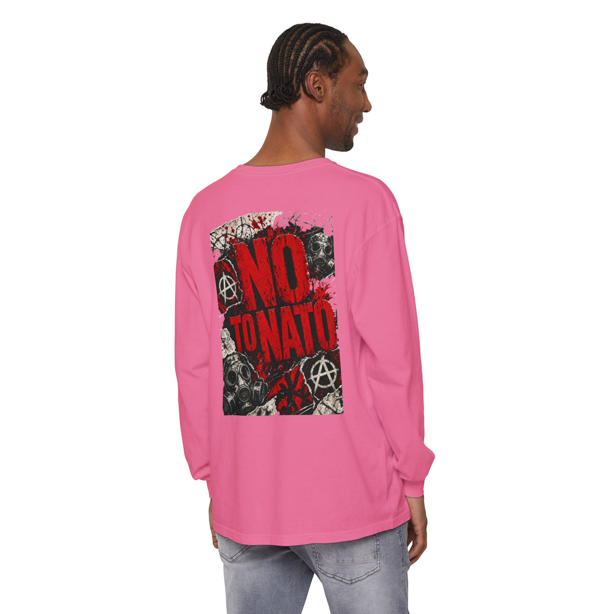 Protest Long Sleeve T‑Shirt — No To NATO Anarchist