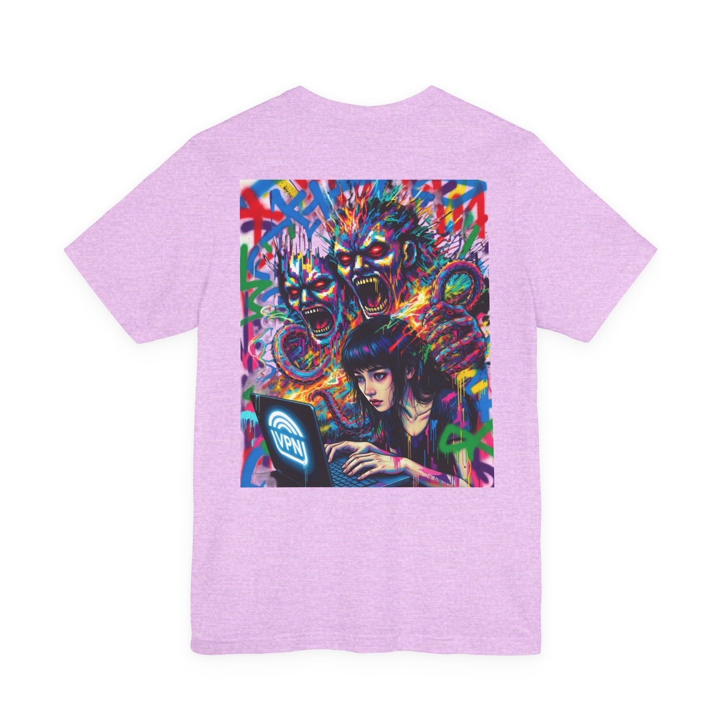 Print T‑Shirt — HACKER GIRL/DIGITAL SCREAM VPN