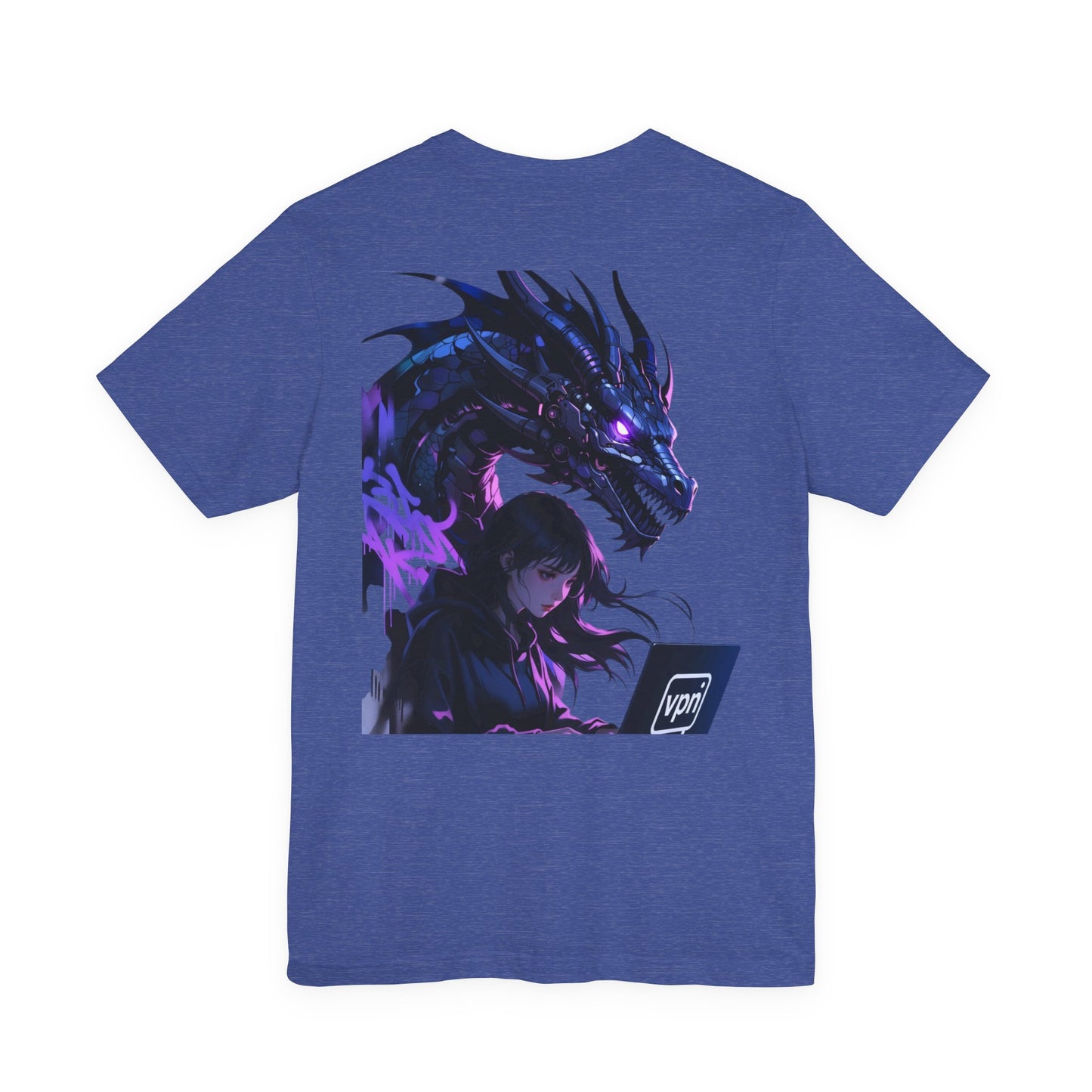 Back Print T‑Shirt — HACKER GIRL/DRAGON TEETH VPN