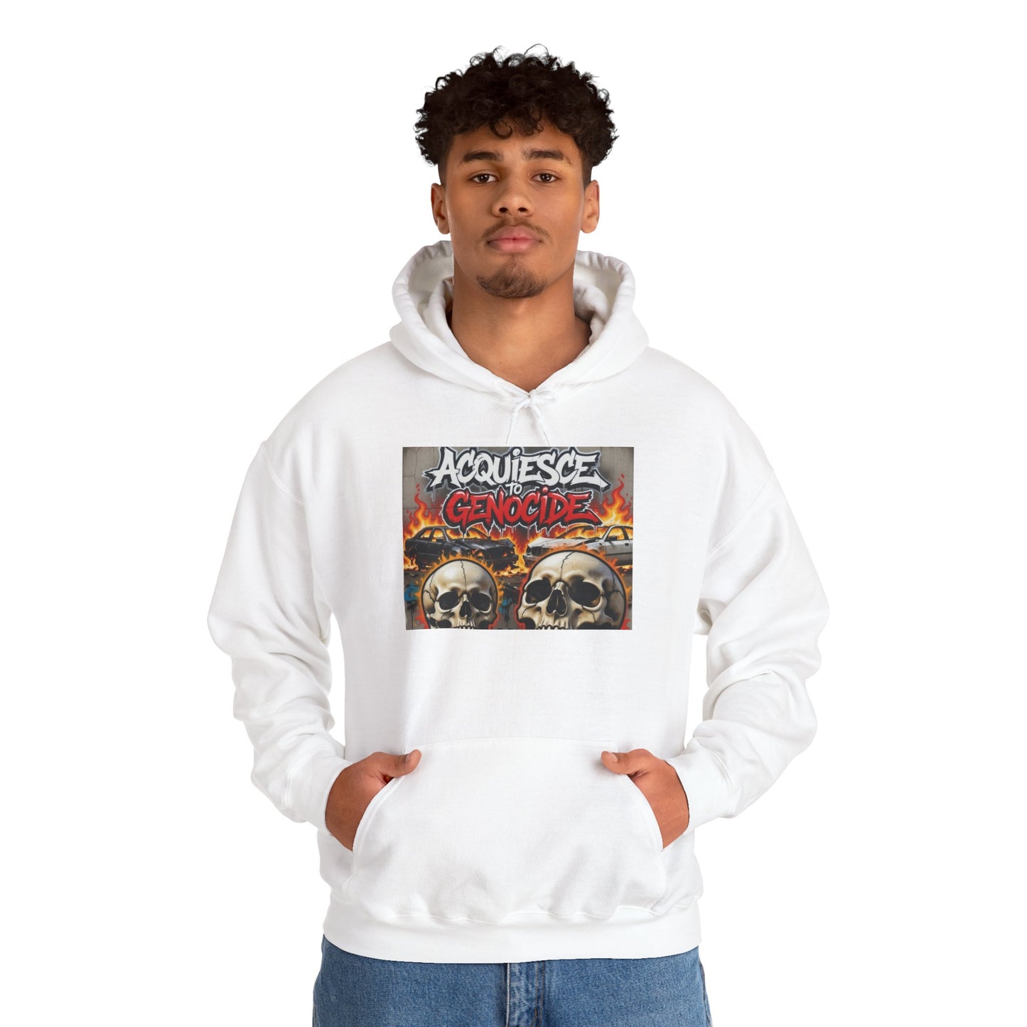 Stay Illegal Graffiti Hoodie - Acquiesce To Genocide