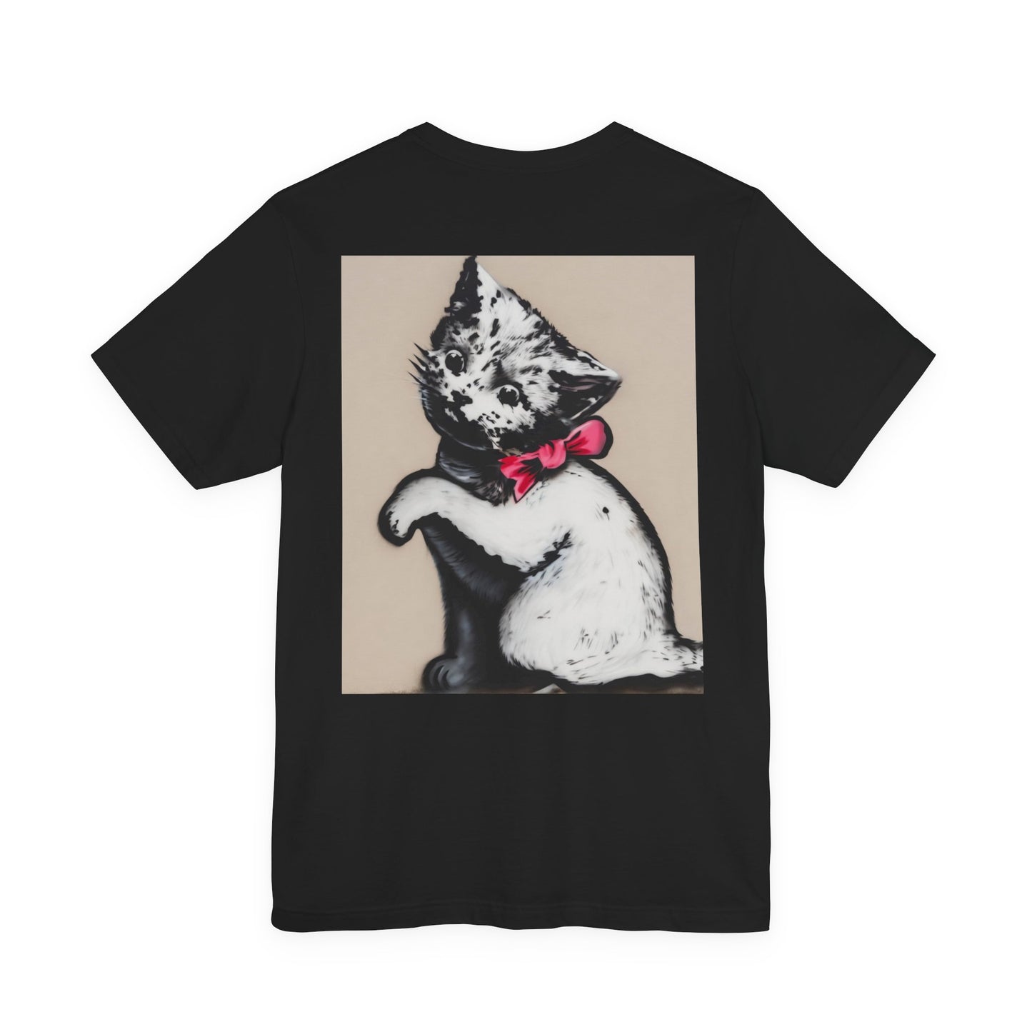 Black Collection T‑Shirt — Ribbon Cat