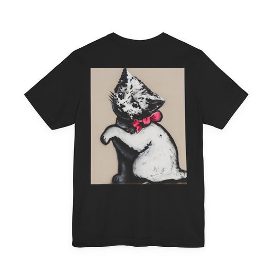 Black Collection T‑Shirt — Ribbon Cat