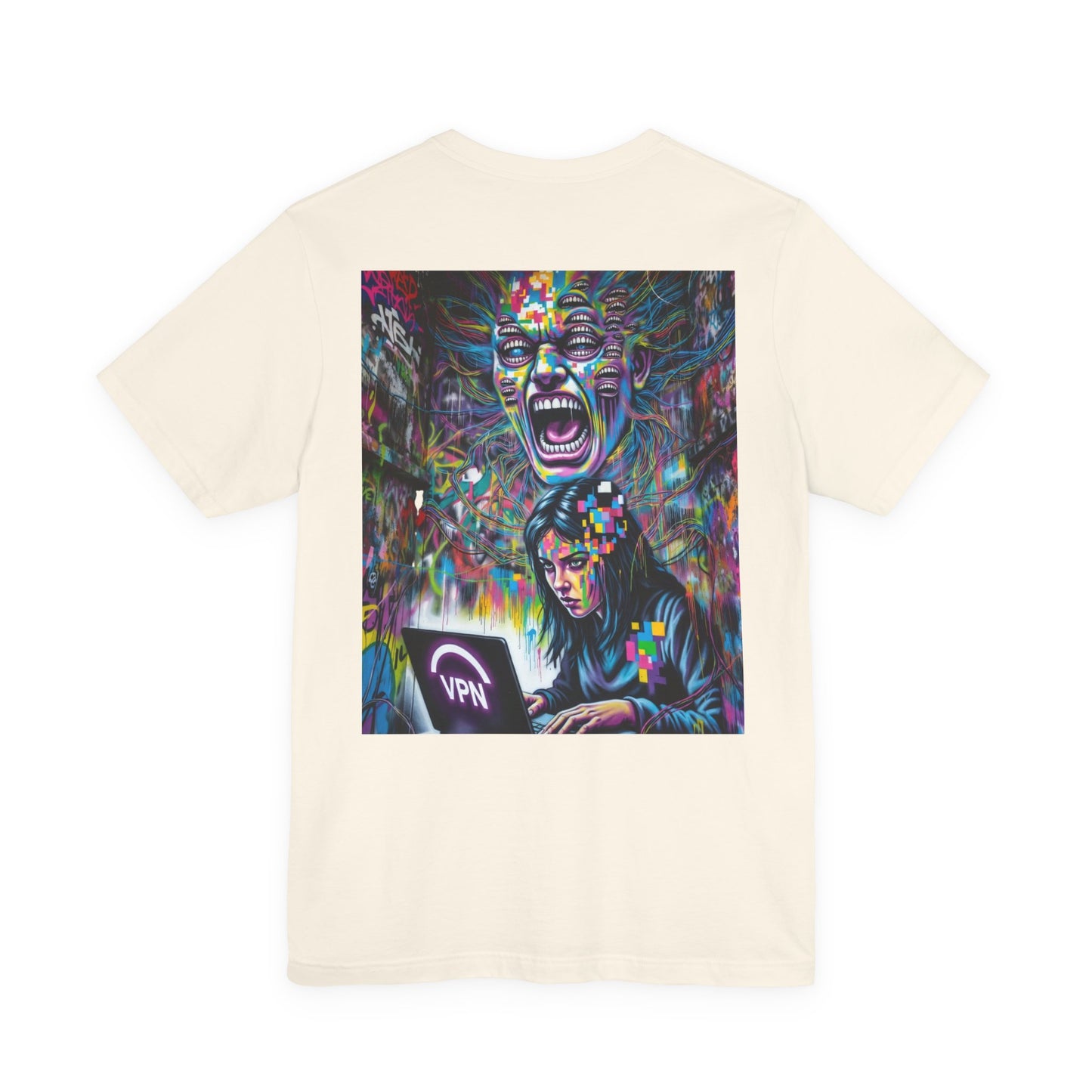 Back Print T‑Shirt —HACKER GIRL/ SIGNAL DROP VPN