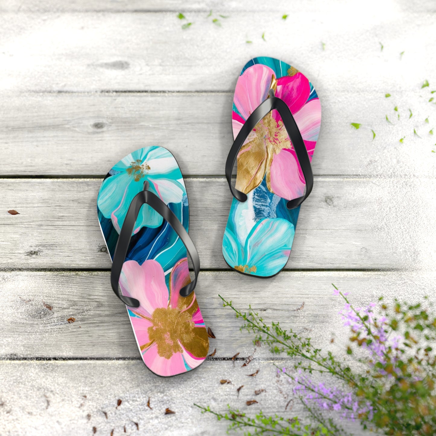 Flower Flip Flops – Oil Paints