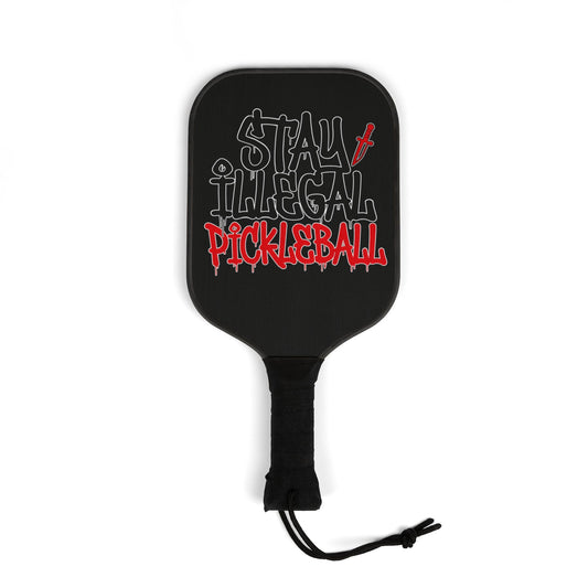 Stay Illegal Pickleball - Black Pickleball Paddle Set with Balls