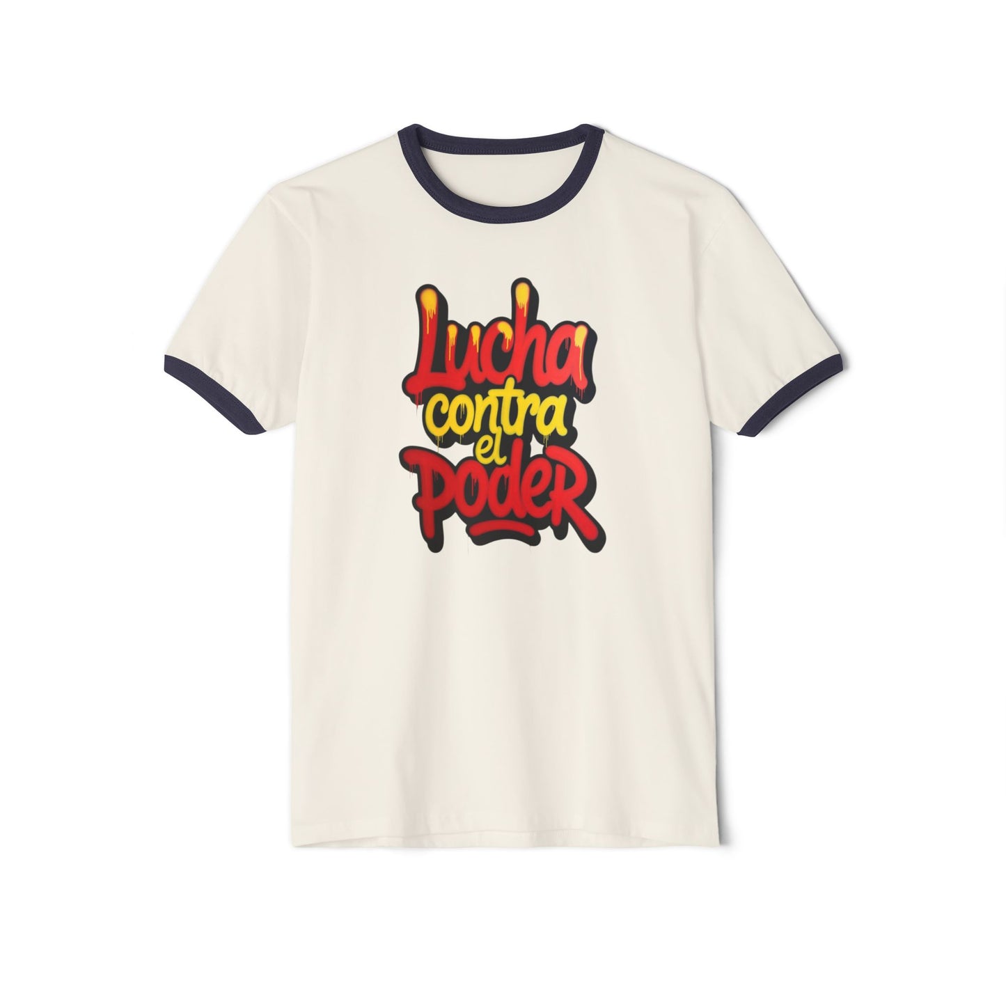 Stay Illegal Ringer T-Shirt — Lucha Contra el Poder/Spanish Protest Tee