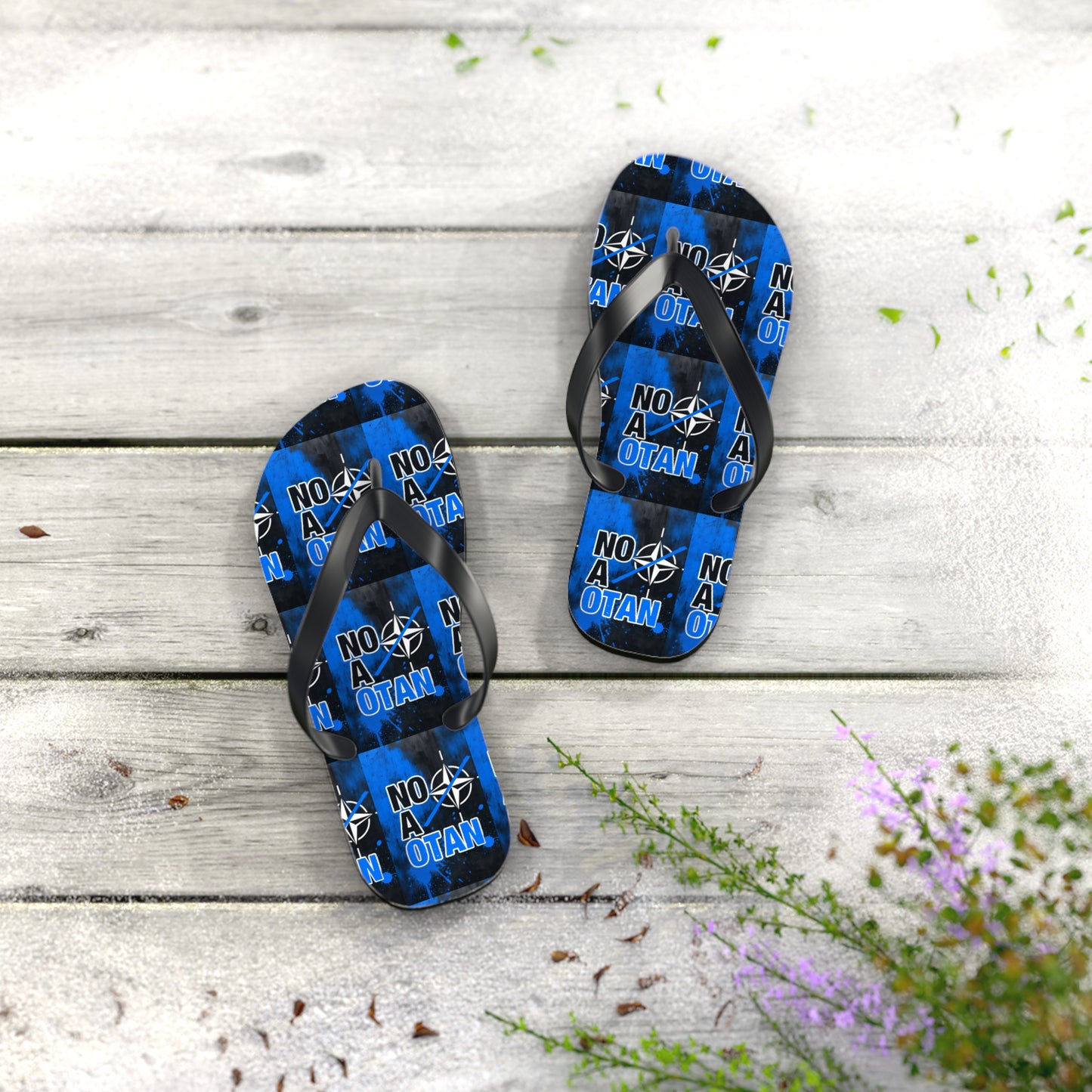 NO A OTAN Flip Flops – Blue Protest