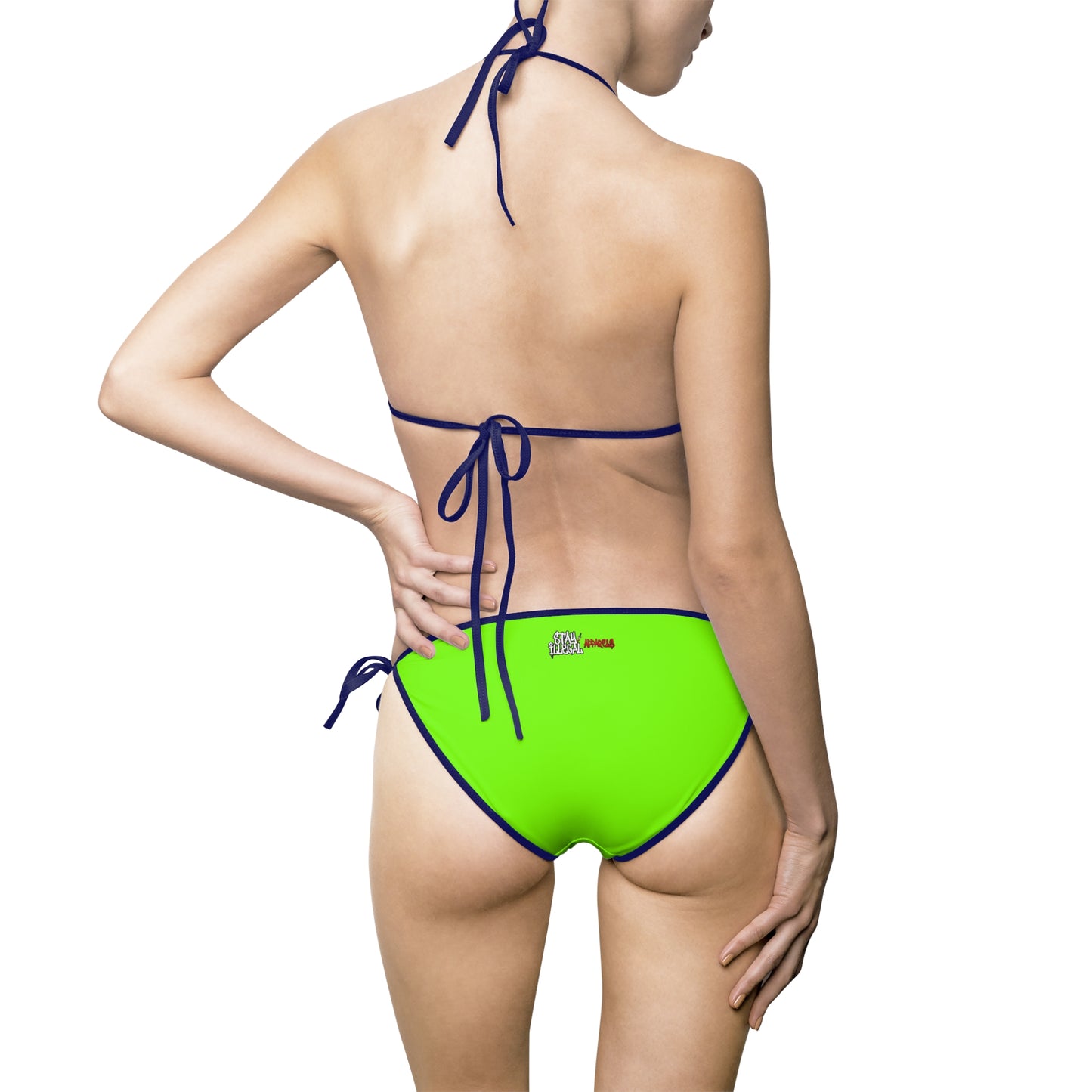Stay Illegal Women's Colour Trim -Lime Triangle Bikini