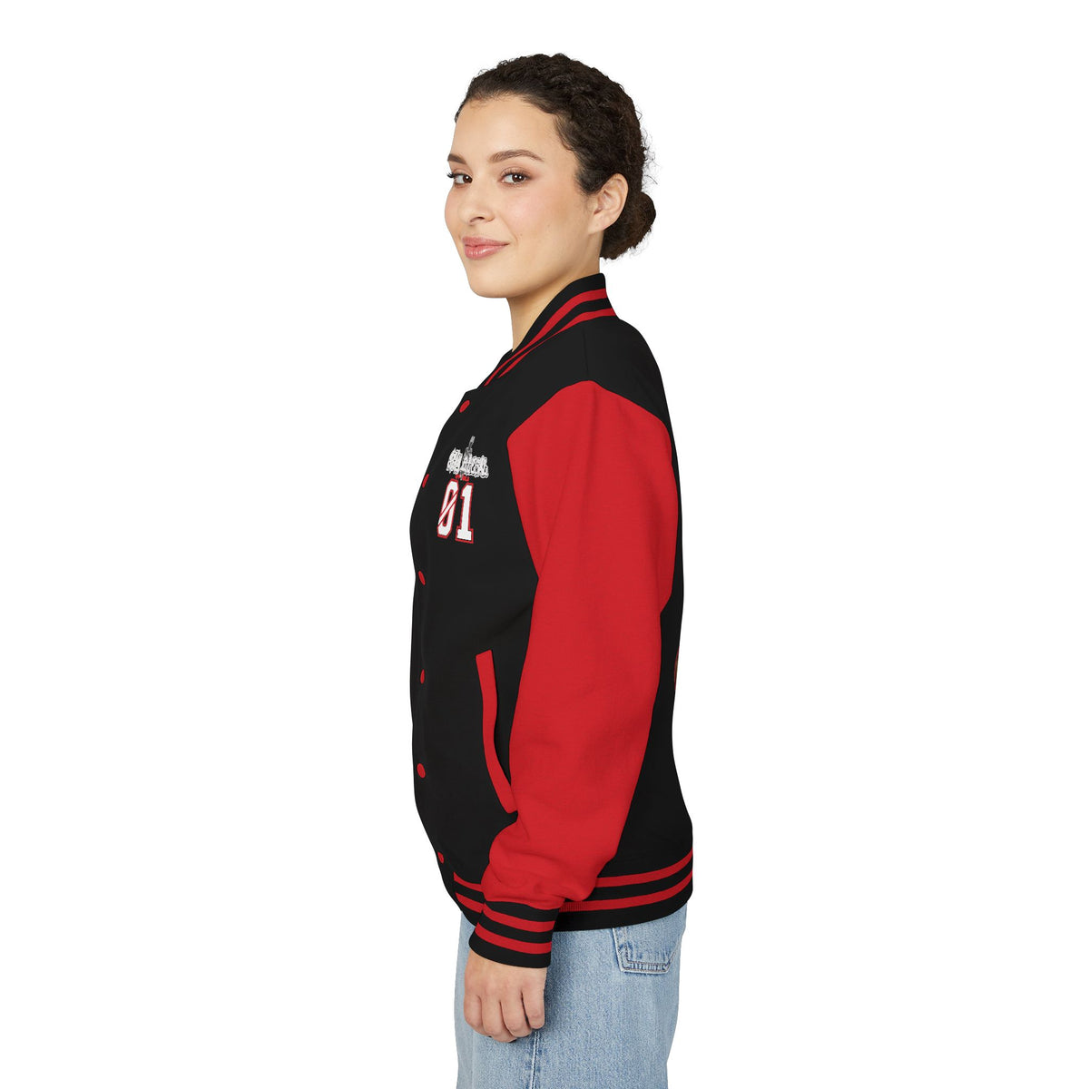 Stay Illegal Varsity Bomber Jacket - Calm Like a Bomb 01 (No To NATO Graphic)