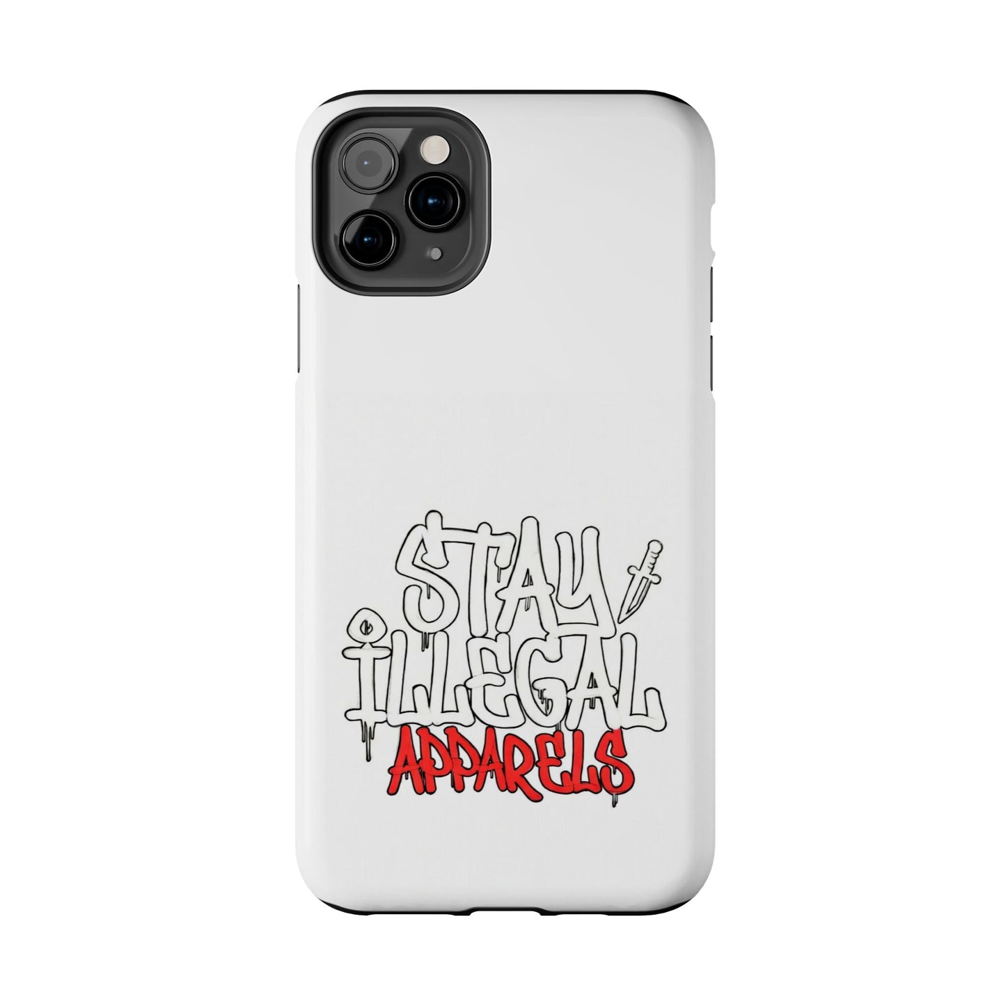 Coque de téléphone Stay Illegal - Blanc/Rouge robuste
