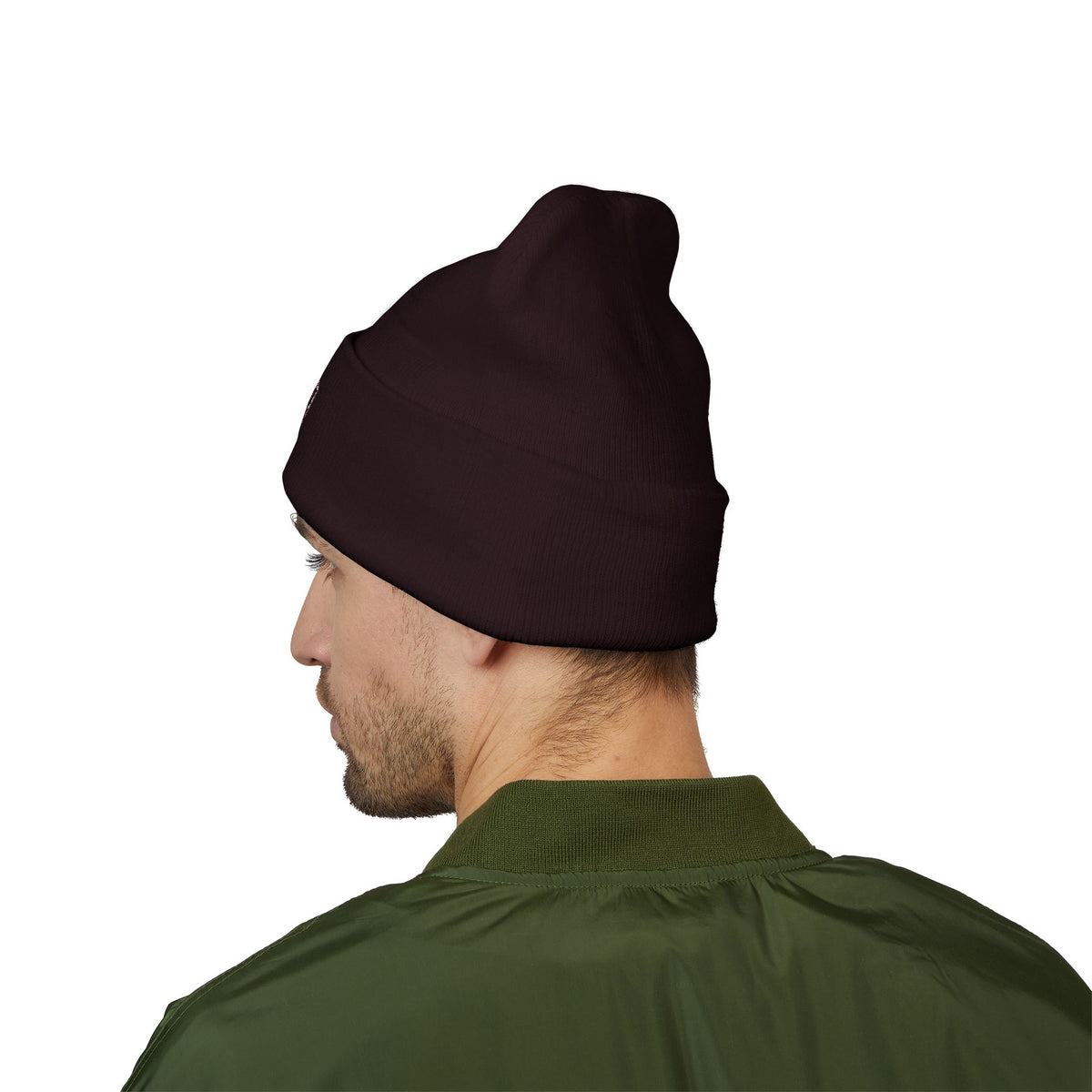 Embroidered Daruma Cuffed Beanie — Stop The Genocide Beenie Hat