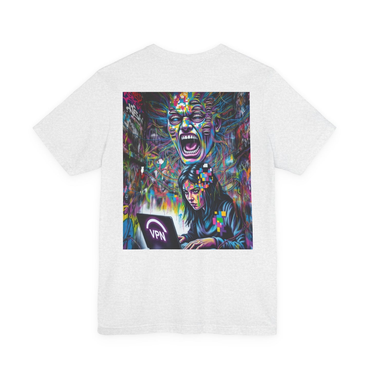 Back Print T‑Shirt —HACKER GIRL/ SIGNAL DROP VPN