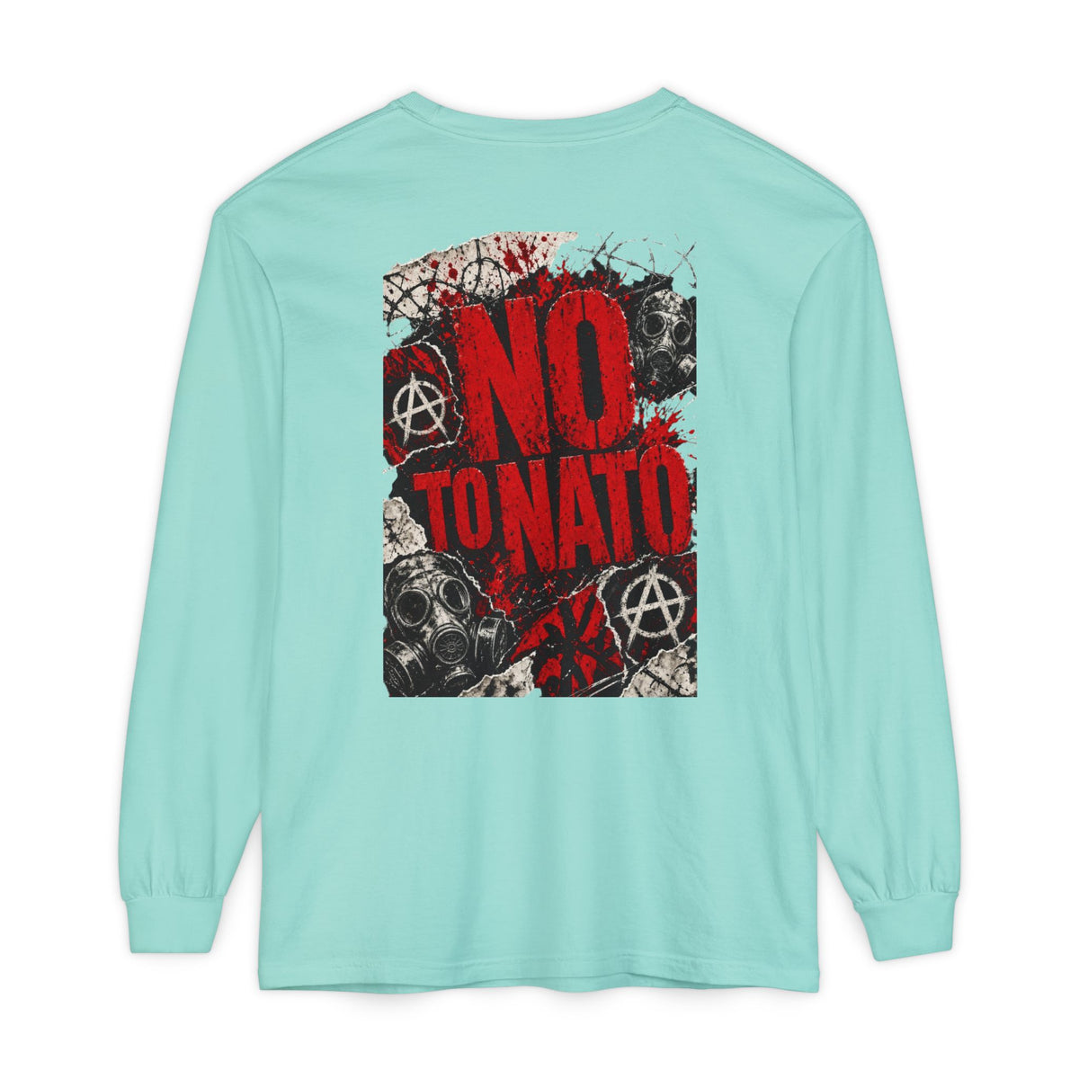 Protest Long Sleeve T‑Shirt — No To NATO Anarchist