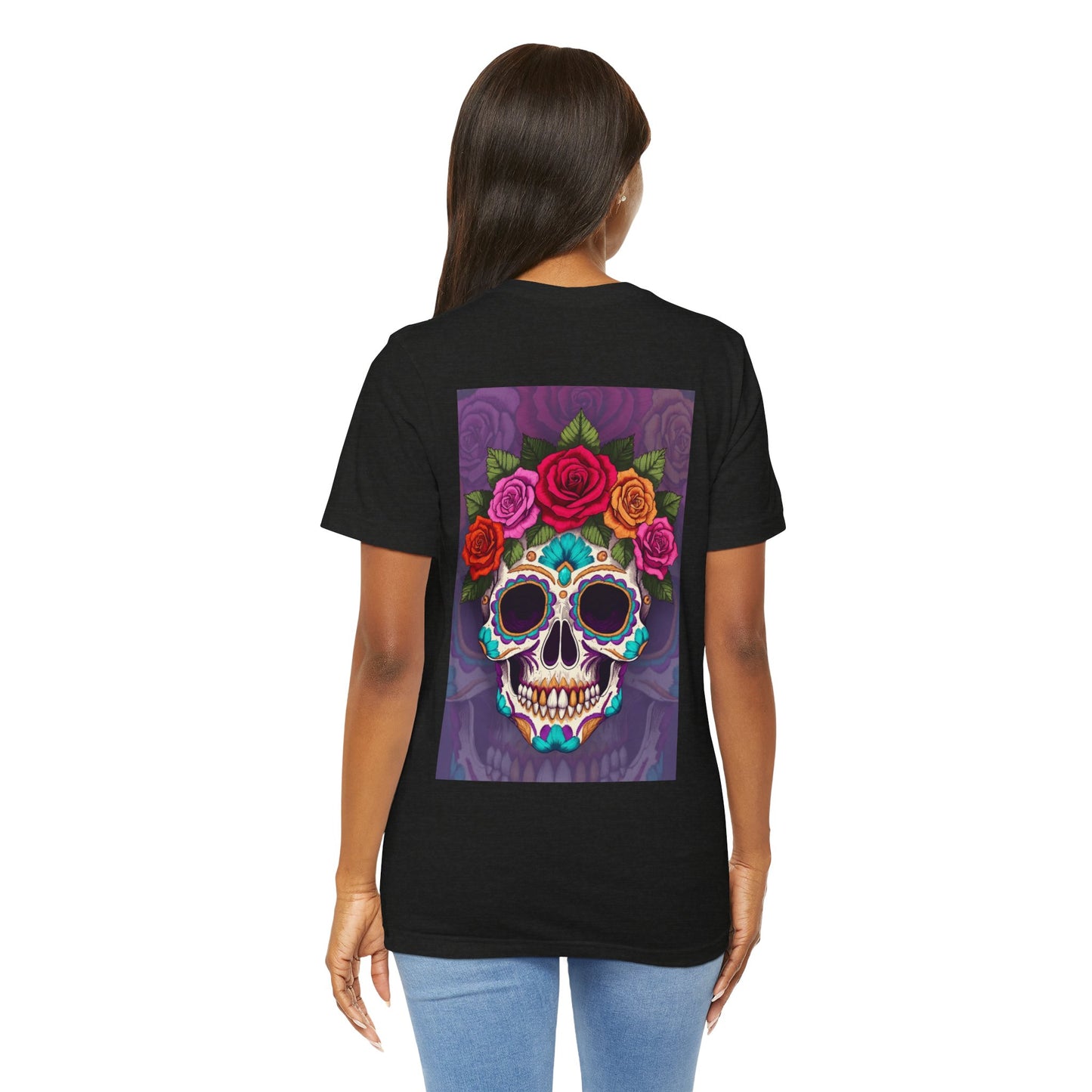 Black Colletion T‑Shirt — Mexican Rose Skull