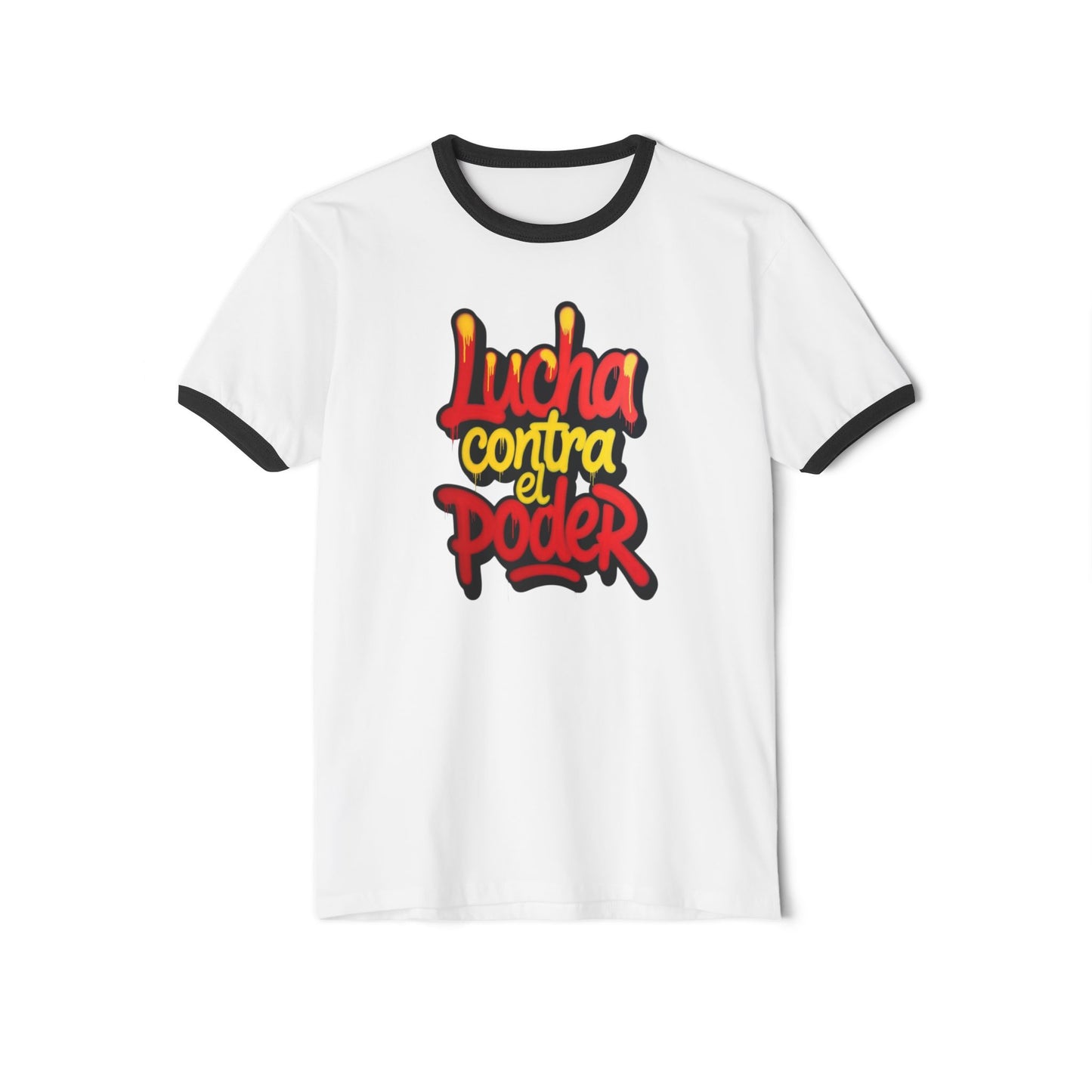 Stay Illegal Ringer T-Shirt — Lucha Contra el Poder/Spanish Protest Tee