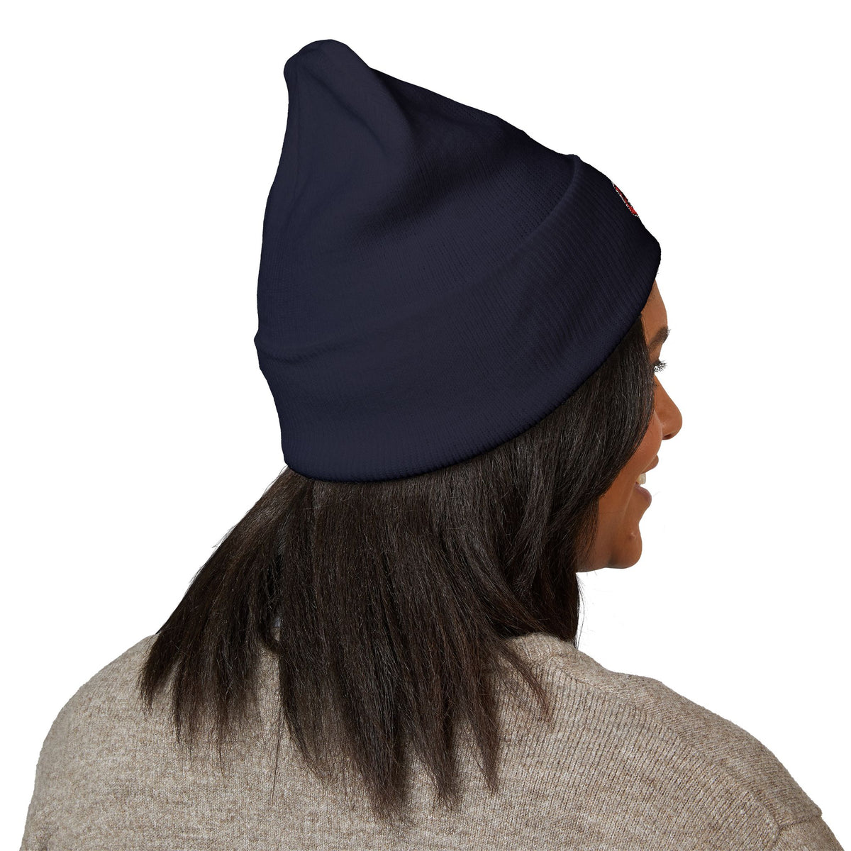 Embroidered Daruma Cuffed Beanie — Stop The Genocide Beenie Hat